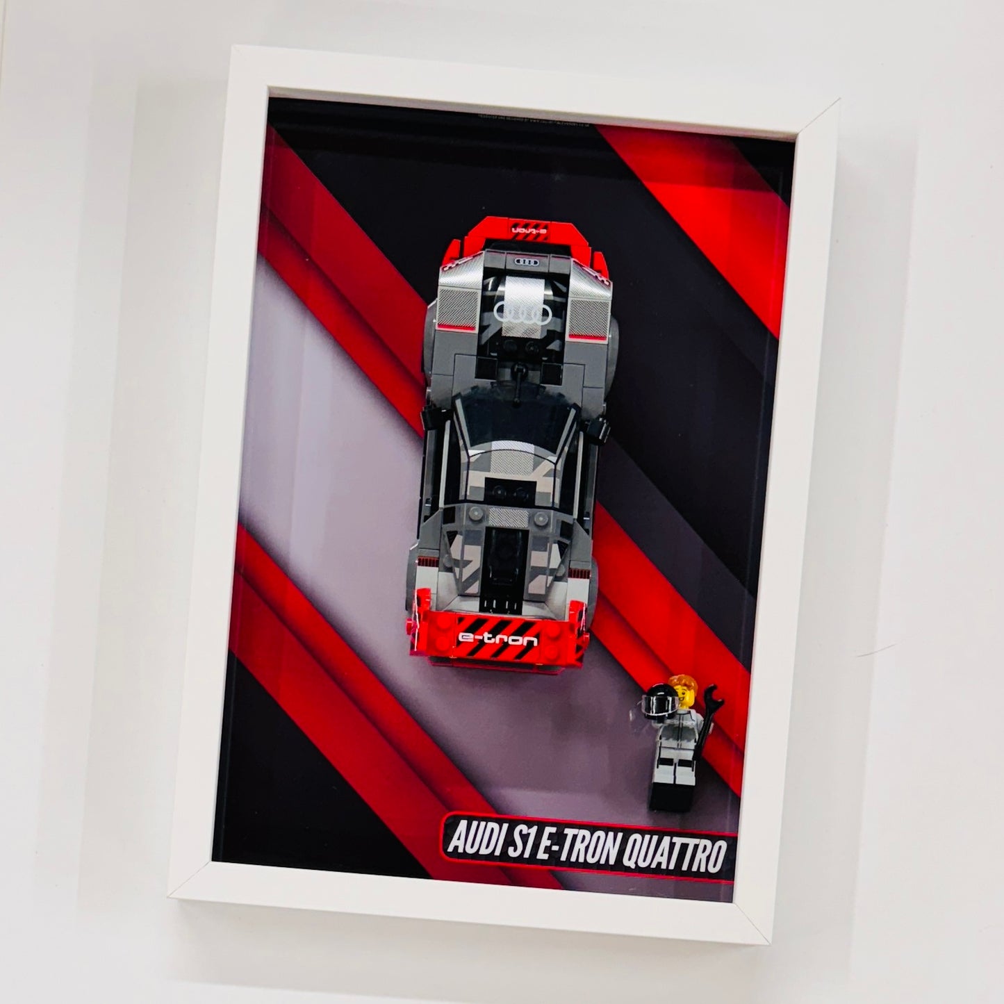 Display Wall Mount Frame for Lego ® Speed Champions Audi S1 E-Tron Quattro
