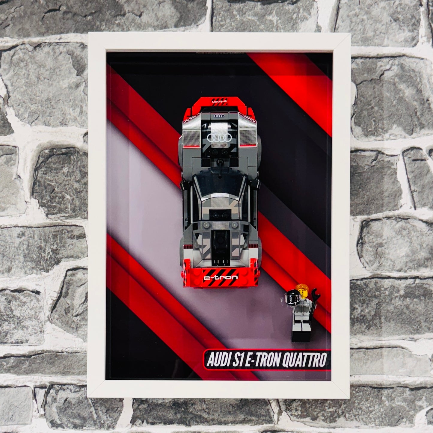 Display Wall Mount Frame for Lego ® Speed Champions Audi S1 E-Tron Quattro