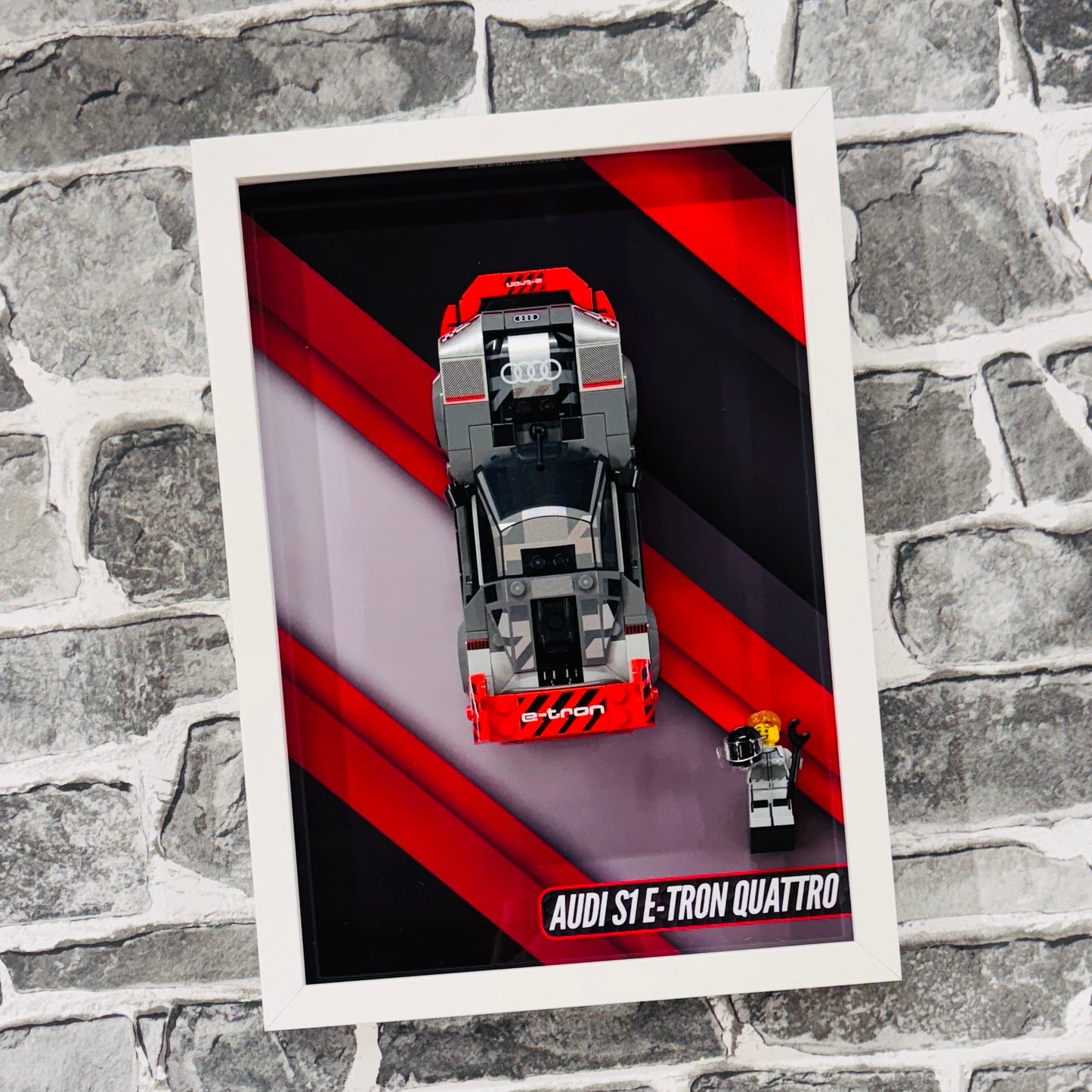 Display Wall Mount Frame for Lego ® Speed Champions Audi S1 E-Tron Quattro