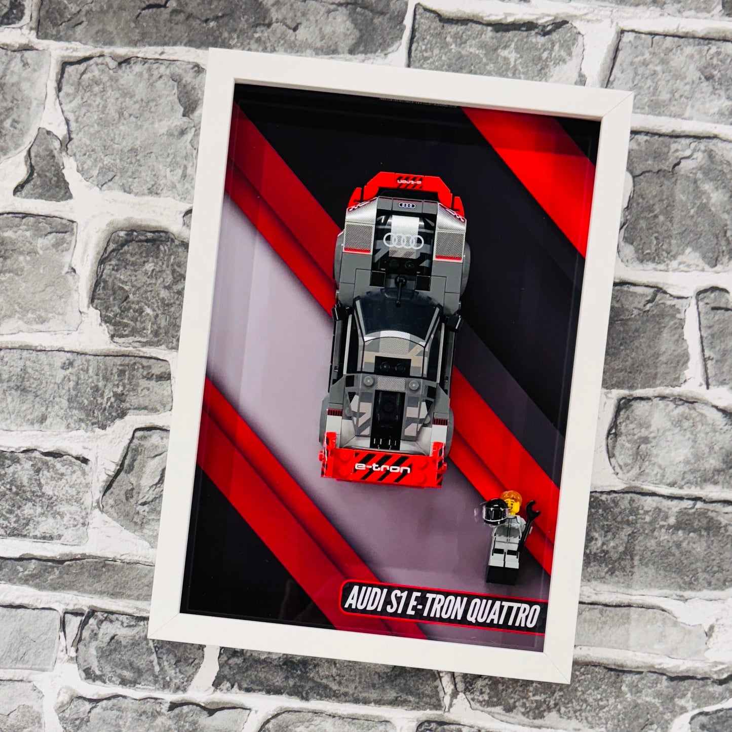 Display Wall Mount Frame for Lego ® Speed Champions Audi S1 E-Tron Quattro