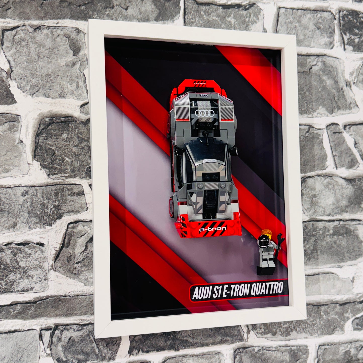 Display Wall Mount Frame for Lego ® Speed Champions Audi S1 E-Tron Quattro