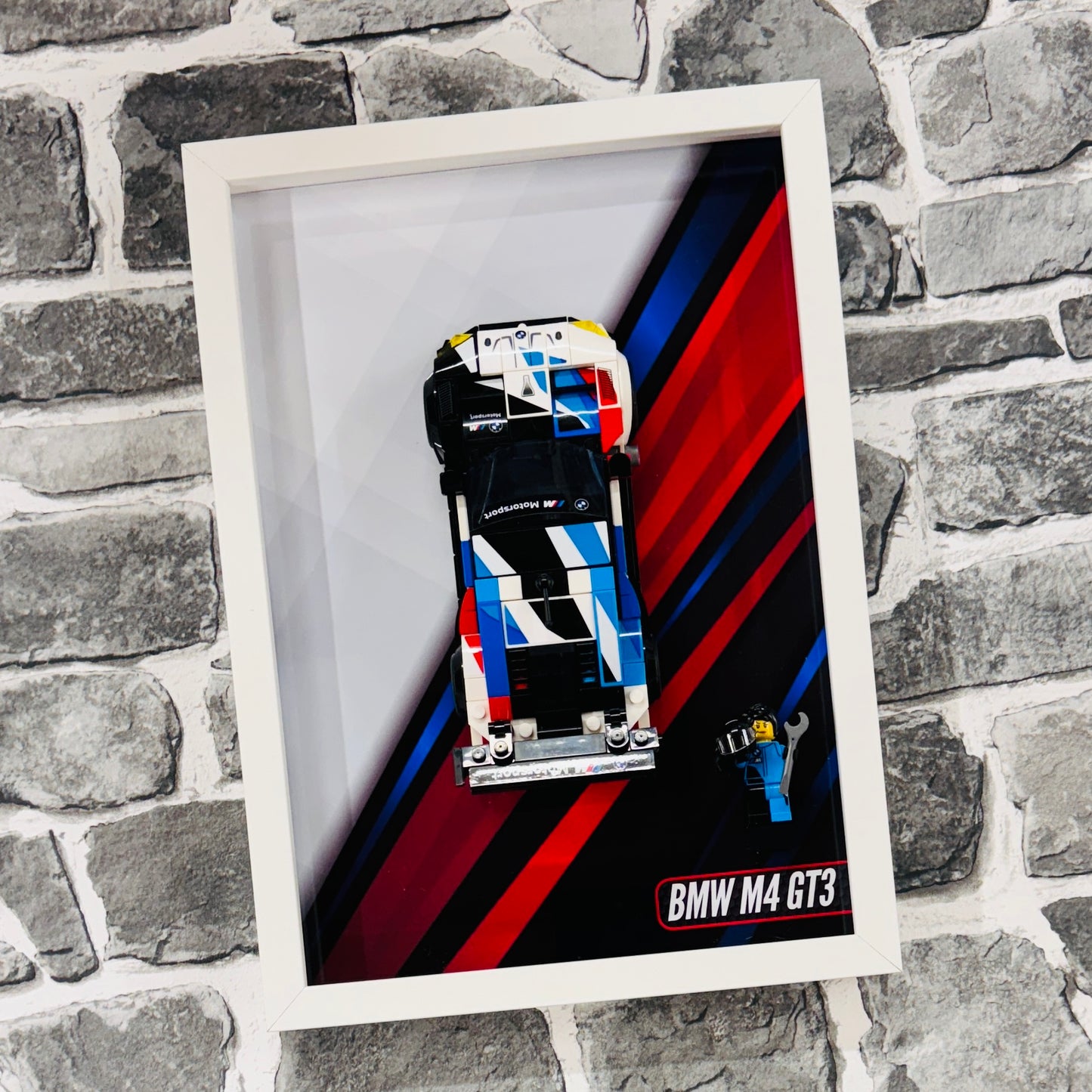 Display Wall Mount Frame for Lego ® Speed Champions BMW M4 GT3