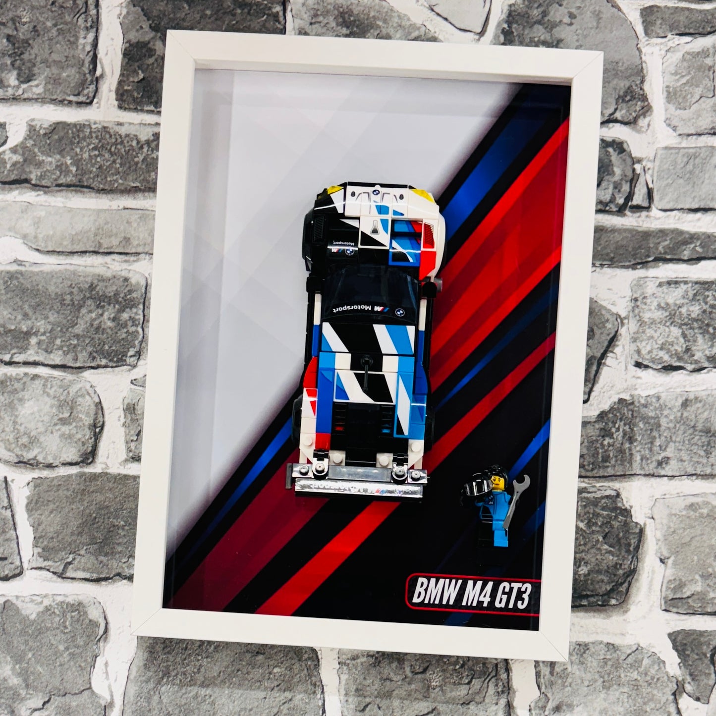 Display Wall Mount Frame for Lego ® Speed Champions BMW M4 GT3