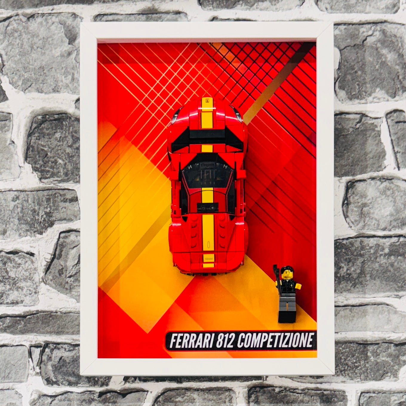 Display Wall Mount Frame for Lego ® Speed Champions Ferrari 812 Competizione