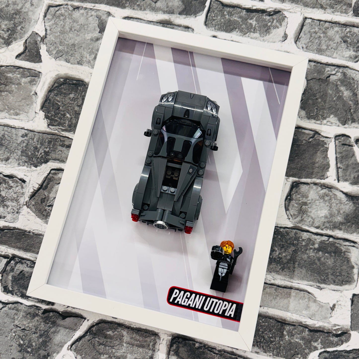 Display Wall Mount Frame for Lego ® Speed Champions Pagani Utopia
