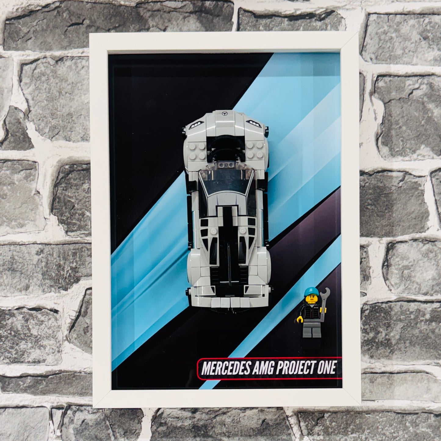 Display Wall Mount Frame for Lego ® Speed Champions Mercedes AMG Project One