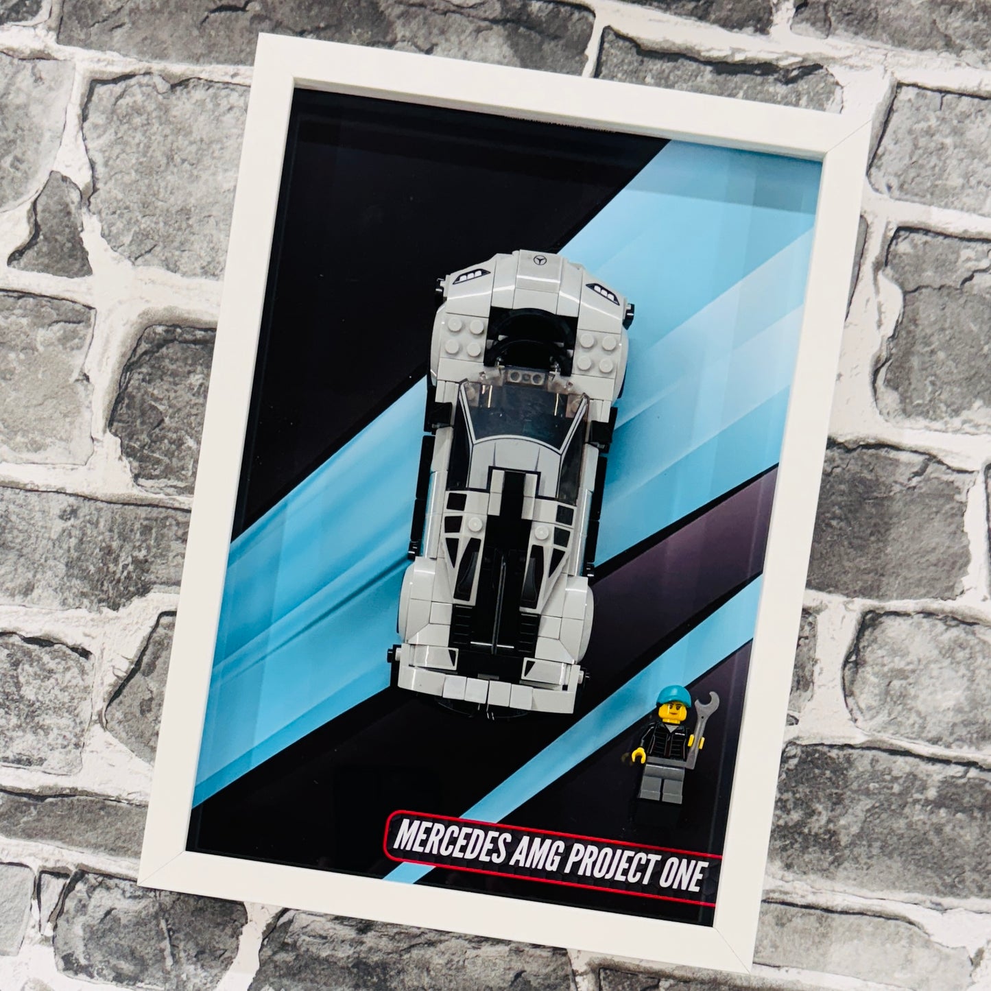 Display Wall Mount Frame for Lego ® Speed Champions Mercedes AMG Project One
