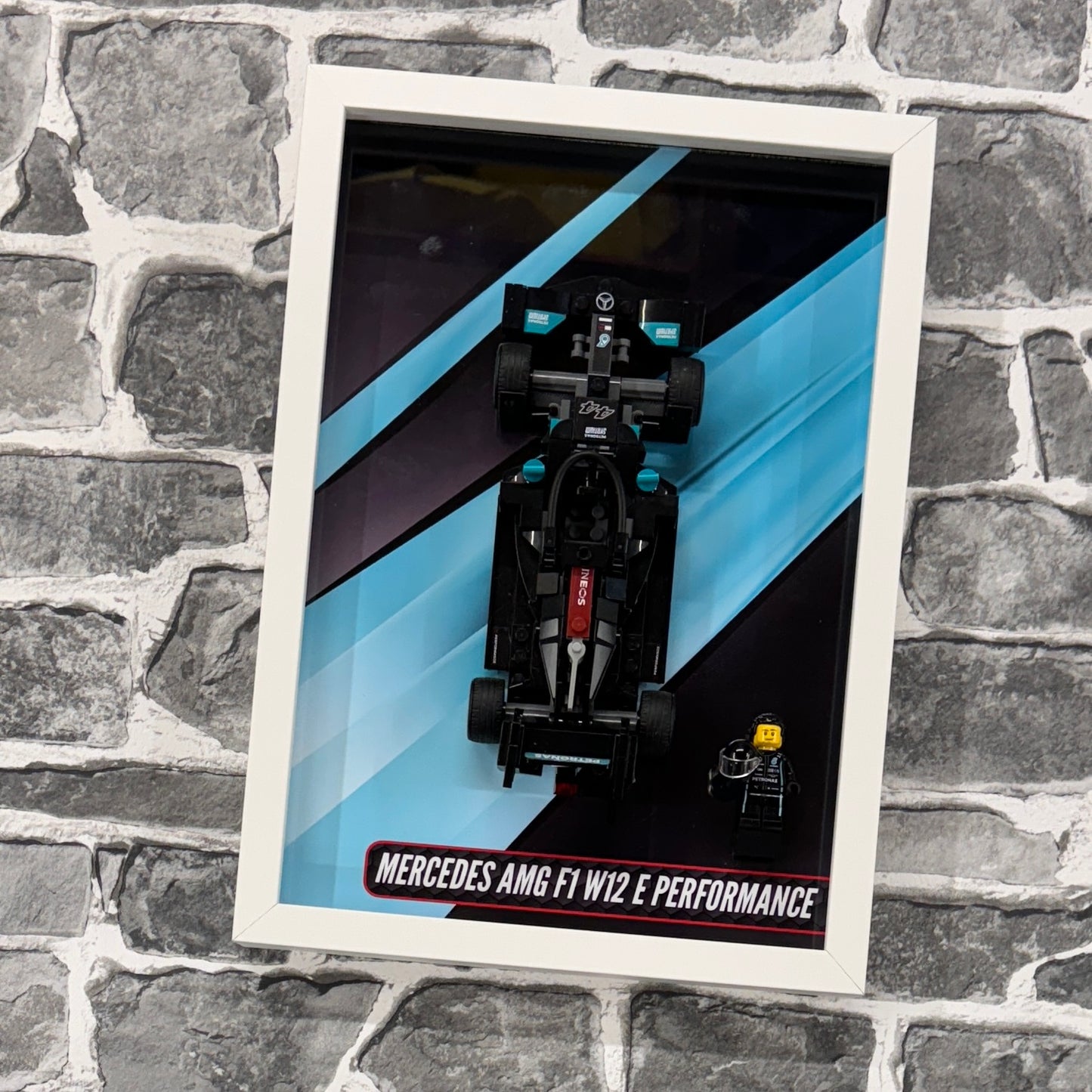 Display Wall Mount Frame for Lego ® Speed Champions Mercedes AMG F1 W12 E Performance