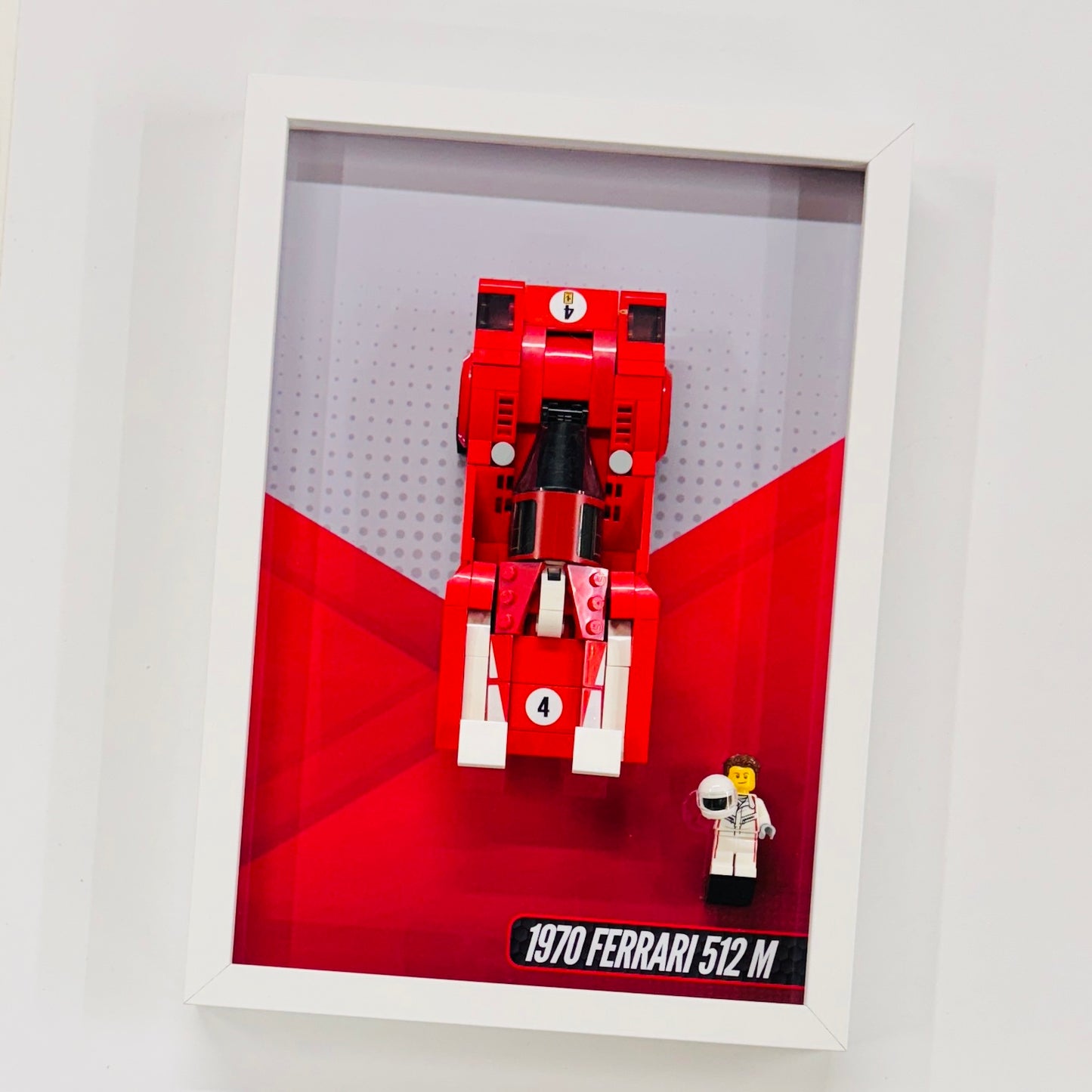 Display Wall Mount Frame for Lego ® Speed Champions 1970 Ferrari 512M