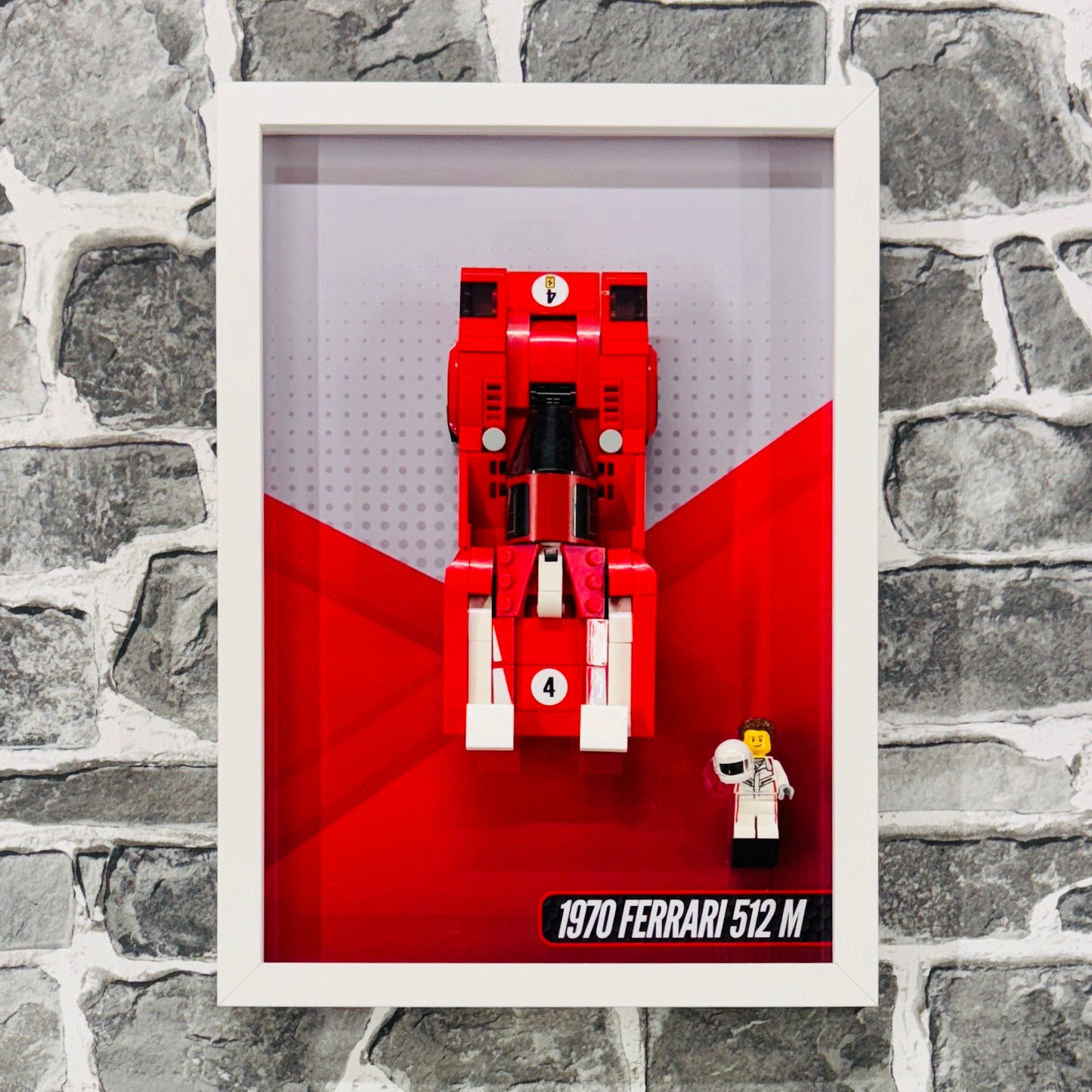 Display Wall Mount Frame for Lego ® Speed Champions 1970 Ferrari 512M
