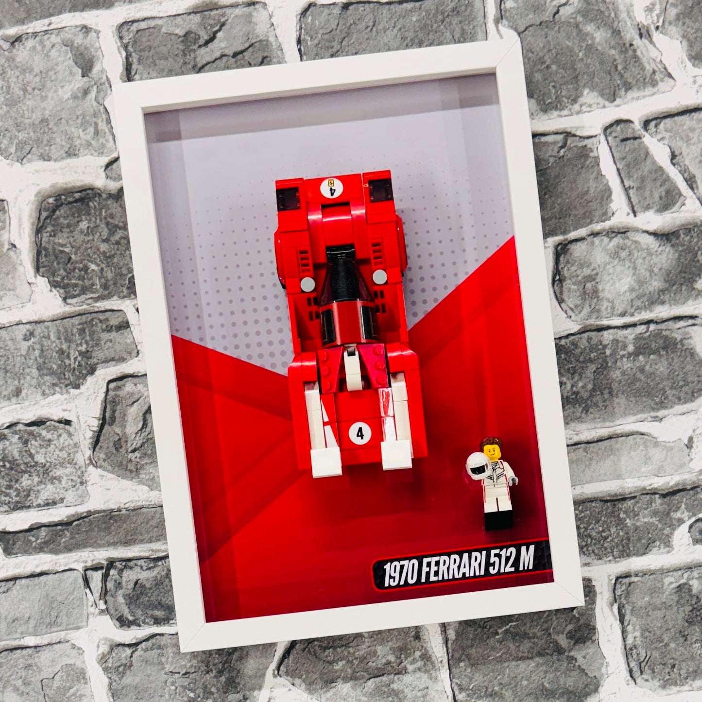 Display Wall Mount Frame for Lego ® Speed Champions 1970 Ferrari 512M