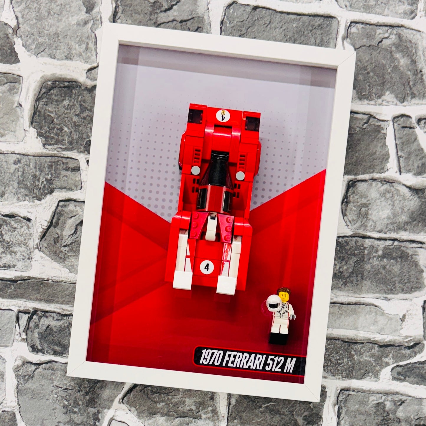 Display Wall Mount Frame for Lego ® Speed Champions 1970 Ferrari 512M
