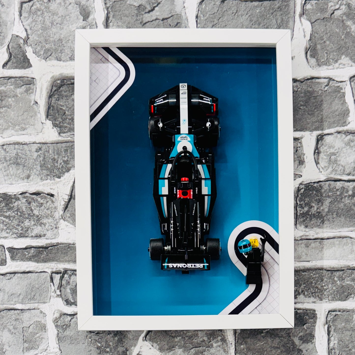 Display Frame for Lego ® Speed Champions Mercedes AMG W15 Formula one 1 Wall mount