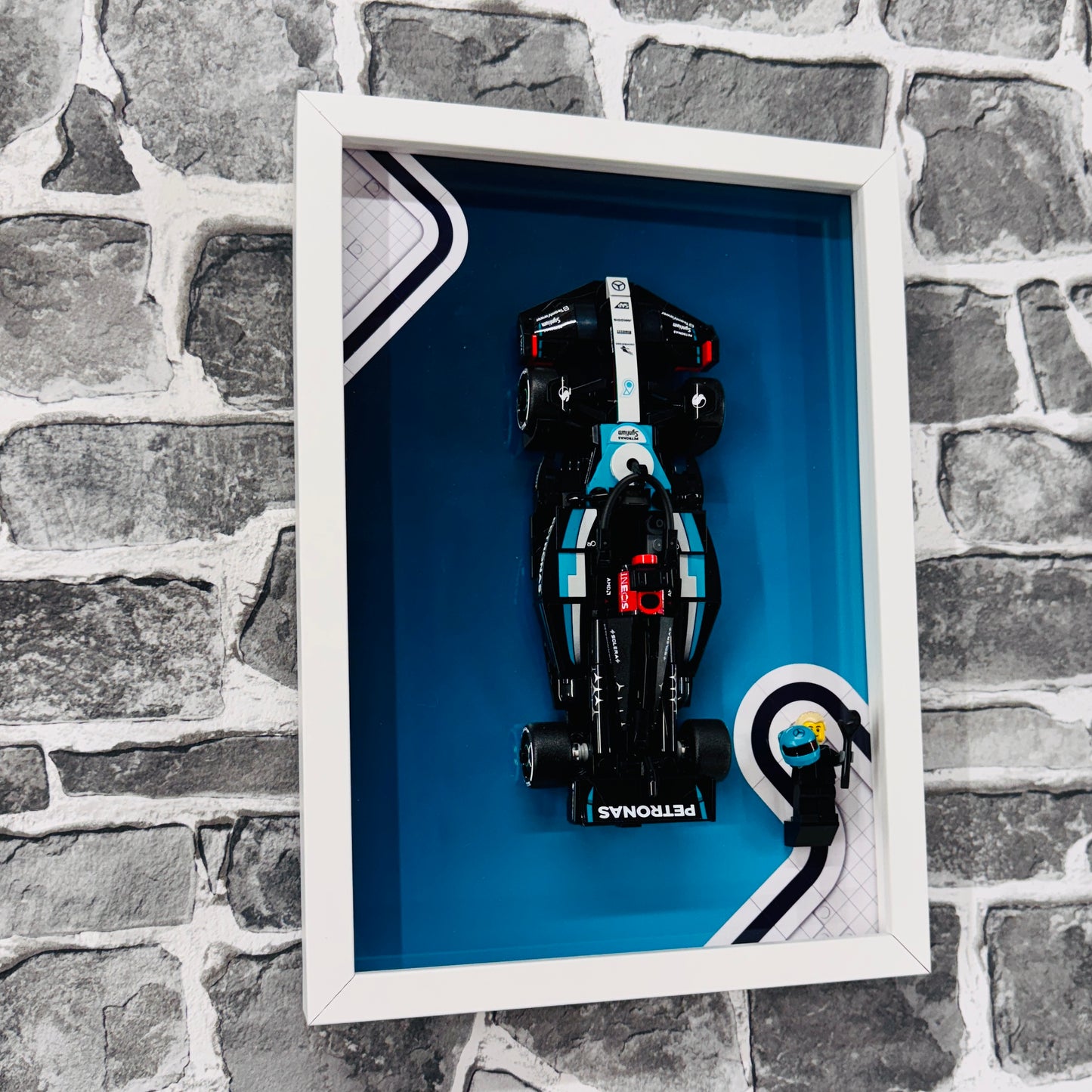 Display Frame for Lego ® Speed Champions Mercedes AMG W15 Formula one 1 Wall mount