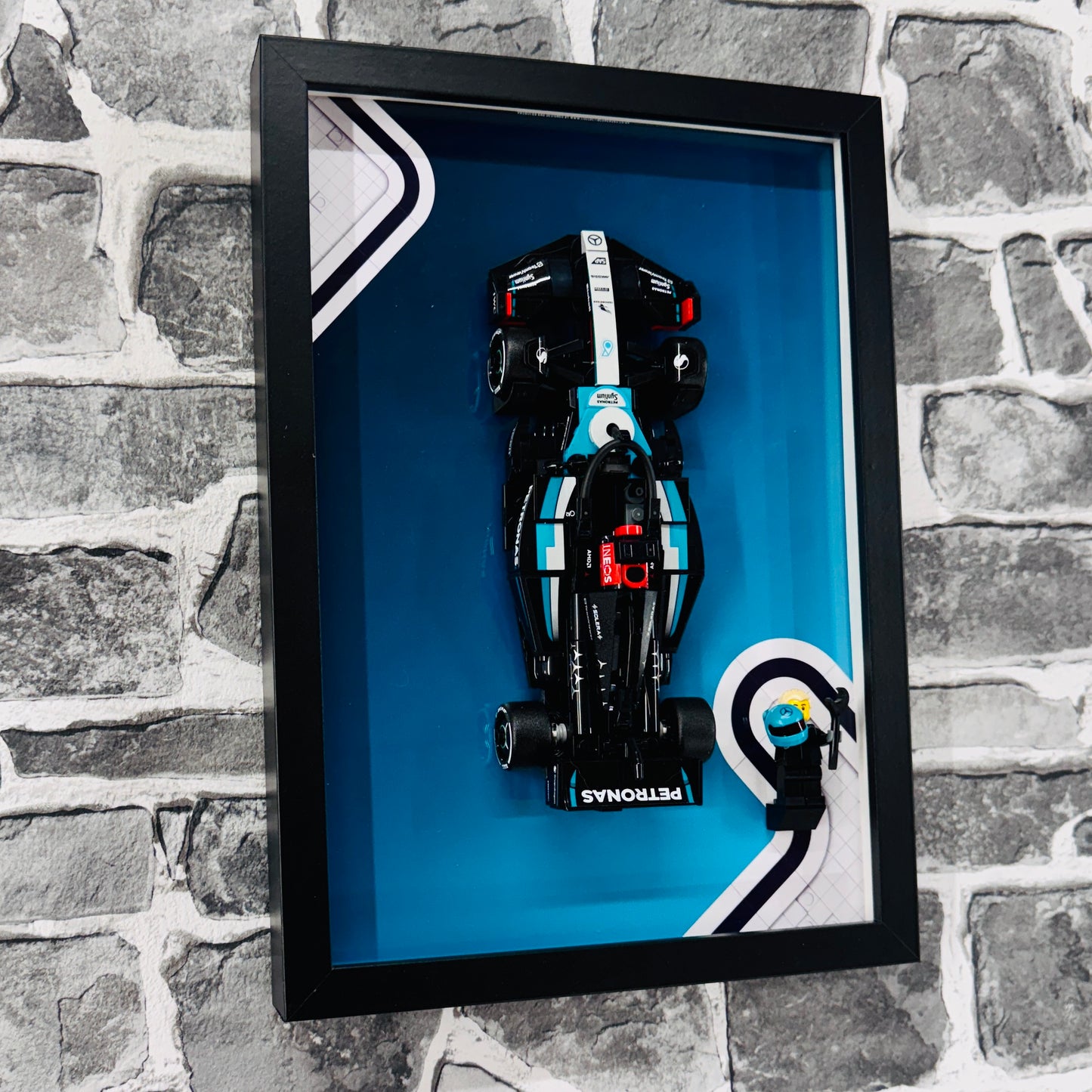 Display Frame for Lego ® Speed Champions Mercedes AMG W15 Formula one 1 Wall mount