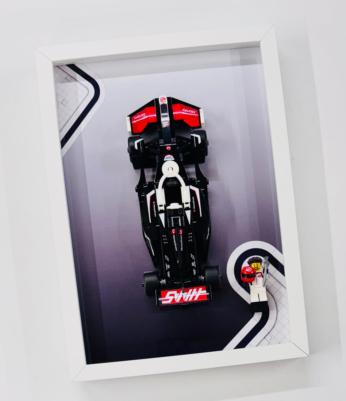 Display Frame for Lego ® Speed Champions Haas F1 Team VF-24 Formula one 1 Wall mount