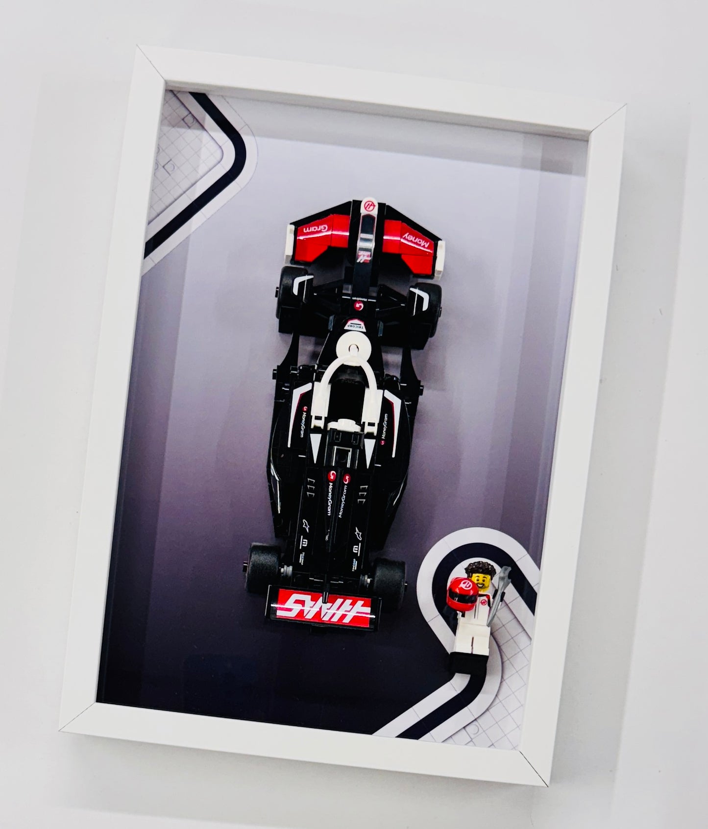 Display Frame for Lego ® Speed Champions Haas F1 Team VF-24 Formula one 1 Wall mount