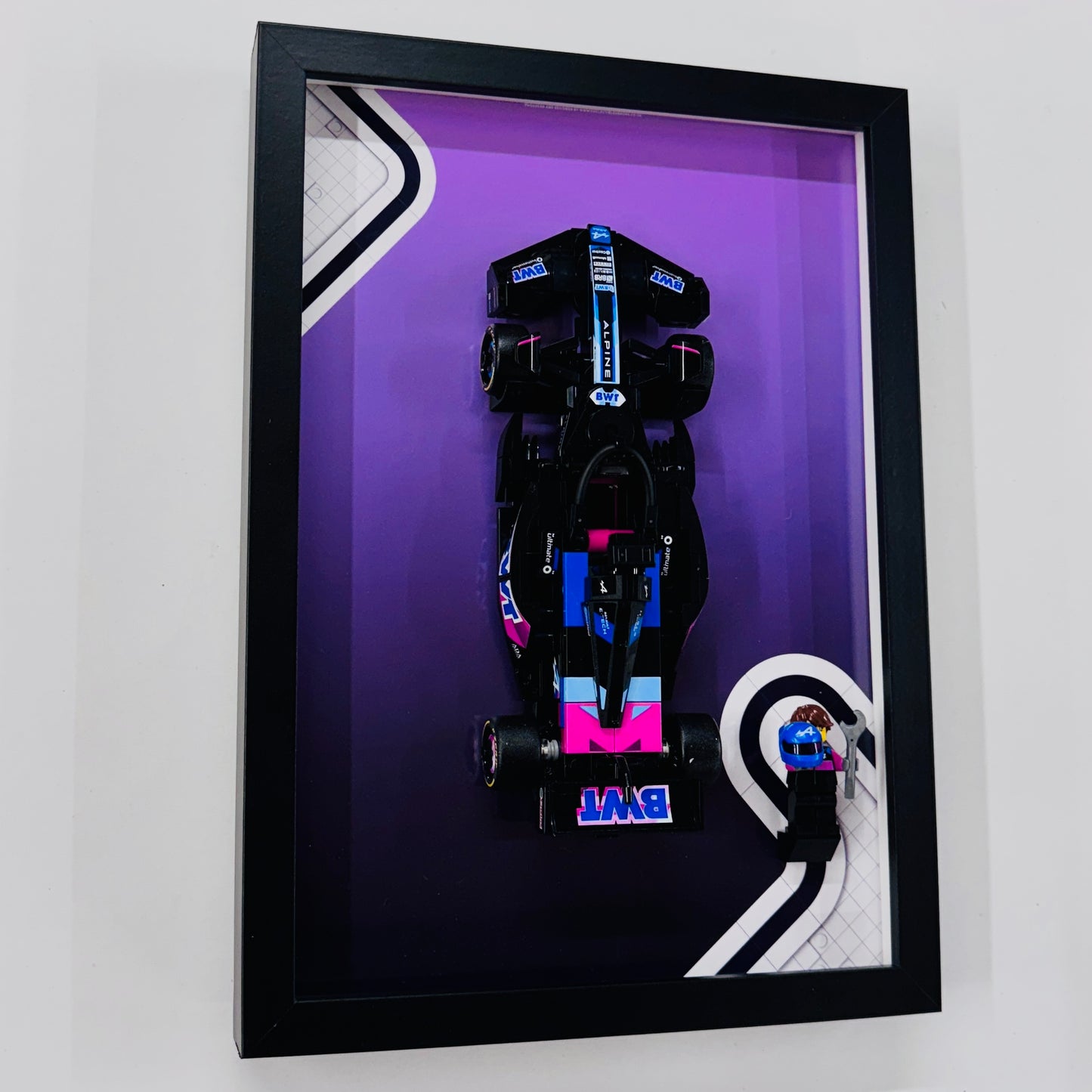 Display Frame for Lego ® Speed Champions BWT Alpine F1 A524 Formula one 1 Wall mount