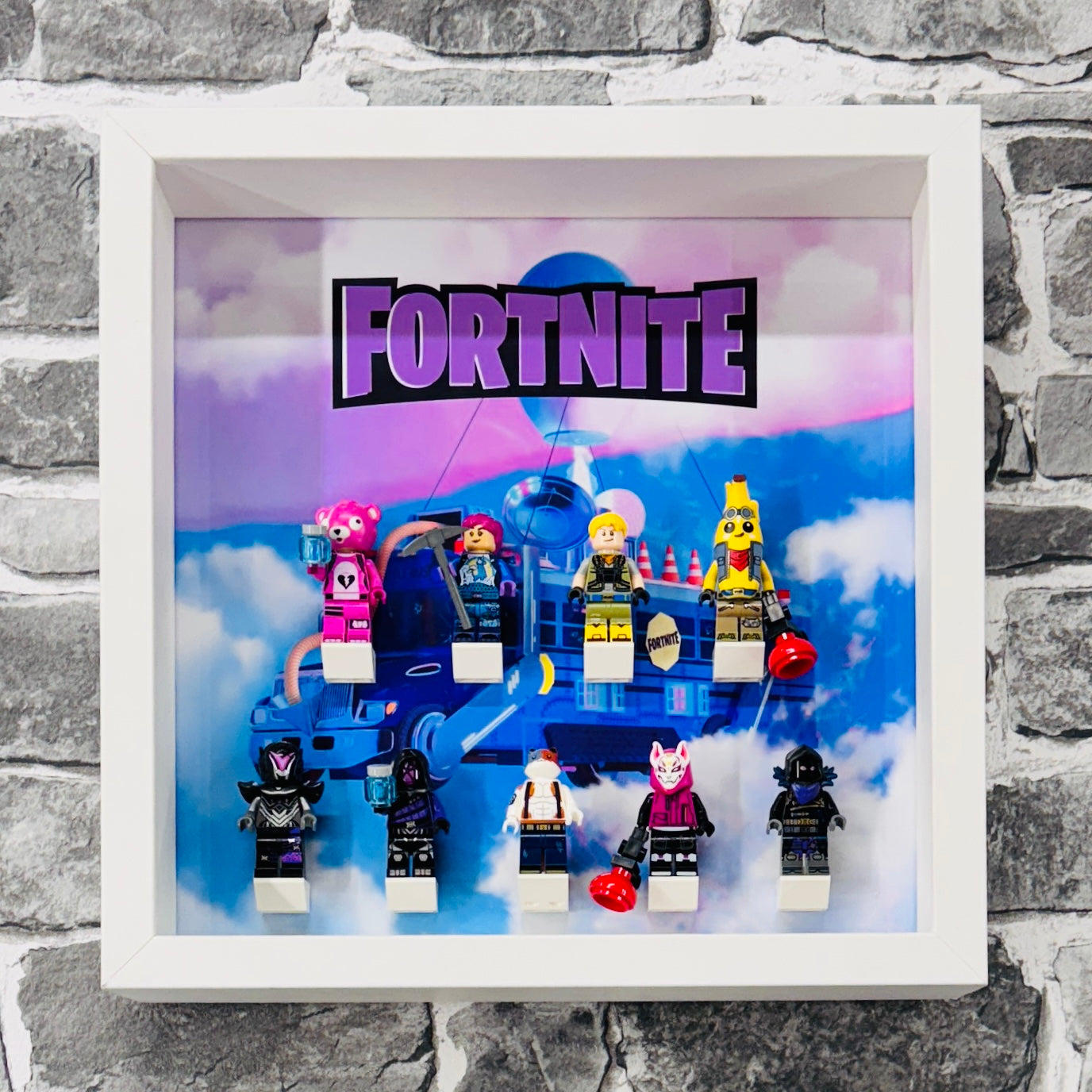 Display Frame Case For Lego Series Fortnite Bus minifigures 77073 v2