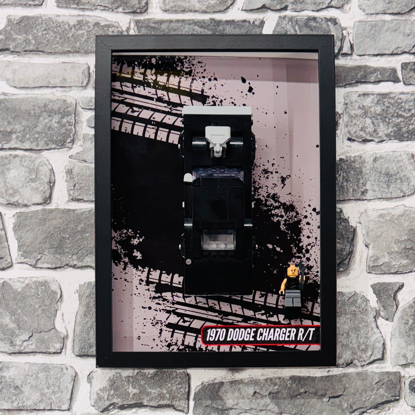 Display Wall Mount Frame for Lego ® Speed Champions 1070 Dodge Charger R/T Fast and Furious