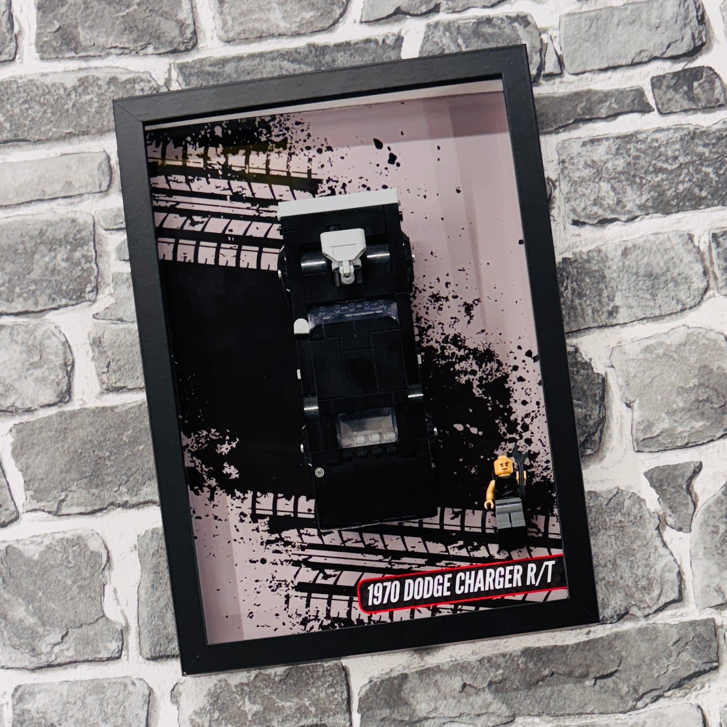 Display Wall Mount Frame for Lego ® Speed Champions 1070 Dodge Charger R/T Fast and Furious