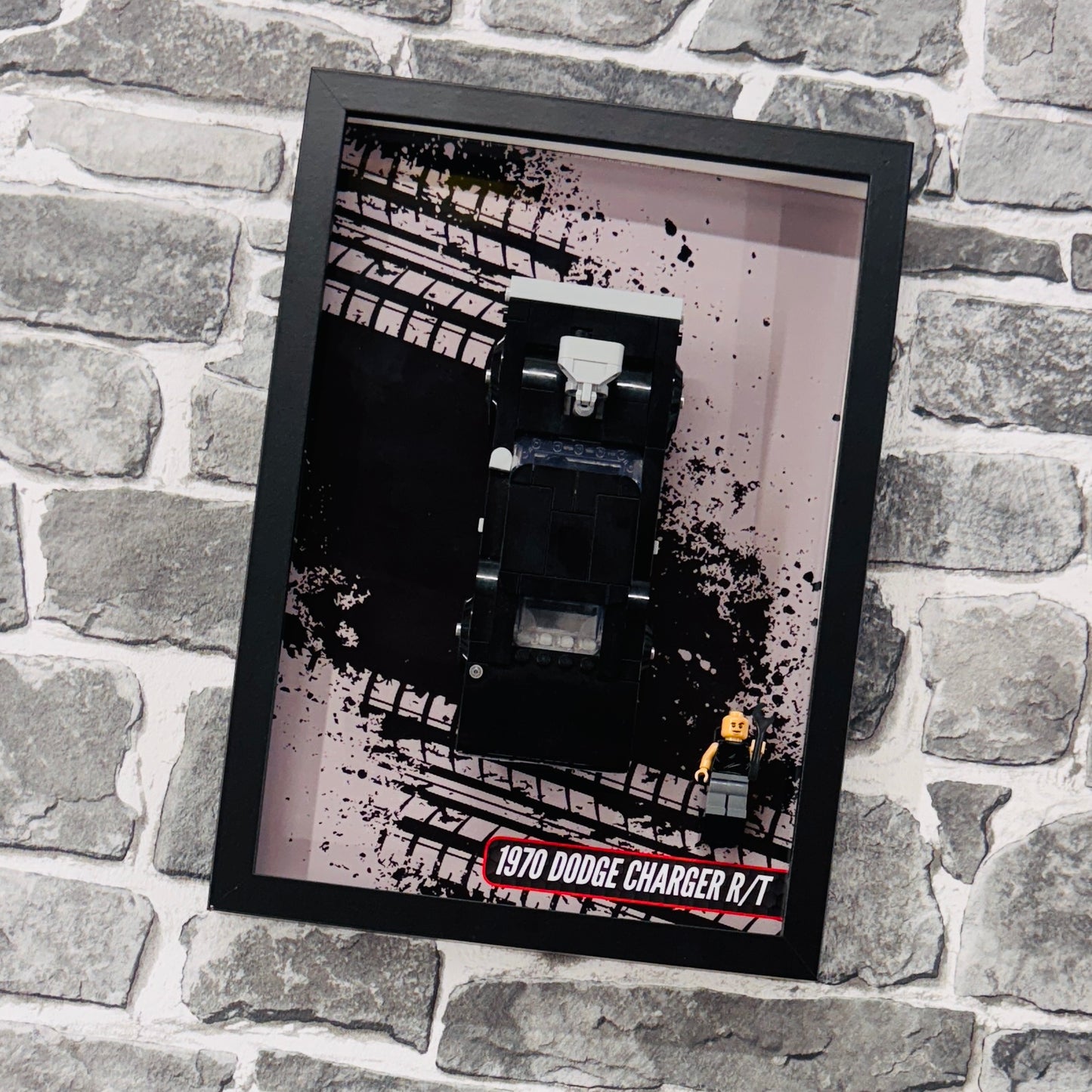 Display Wall Mount Frame for Lego ® Speed Champions 1070 Dodge Charger R/T Fast and Furious