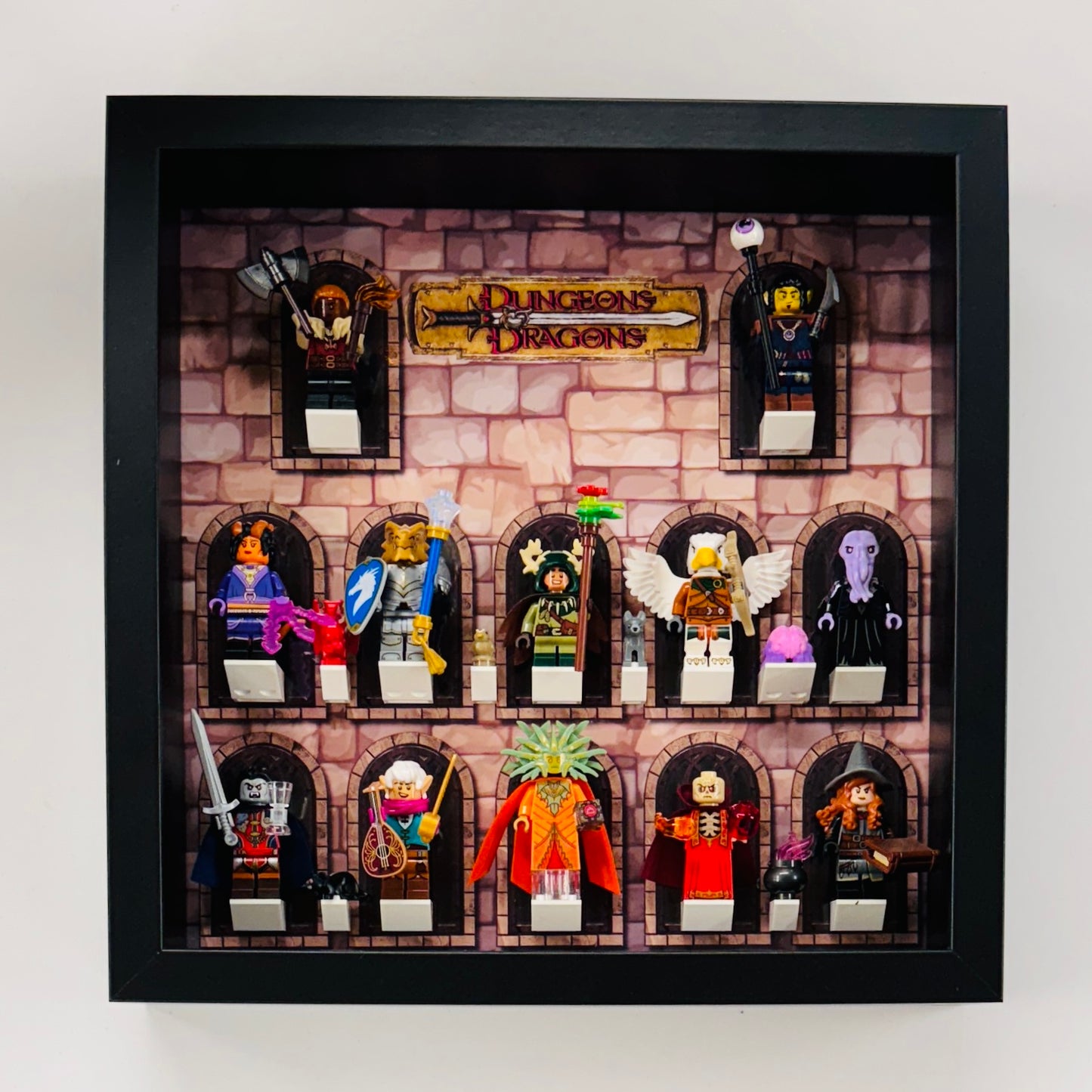 black display case for lego dungeon dragons minifigures