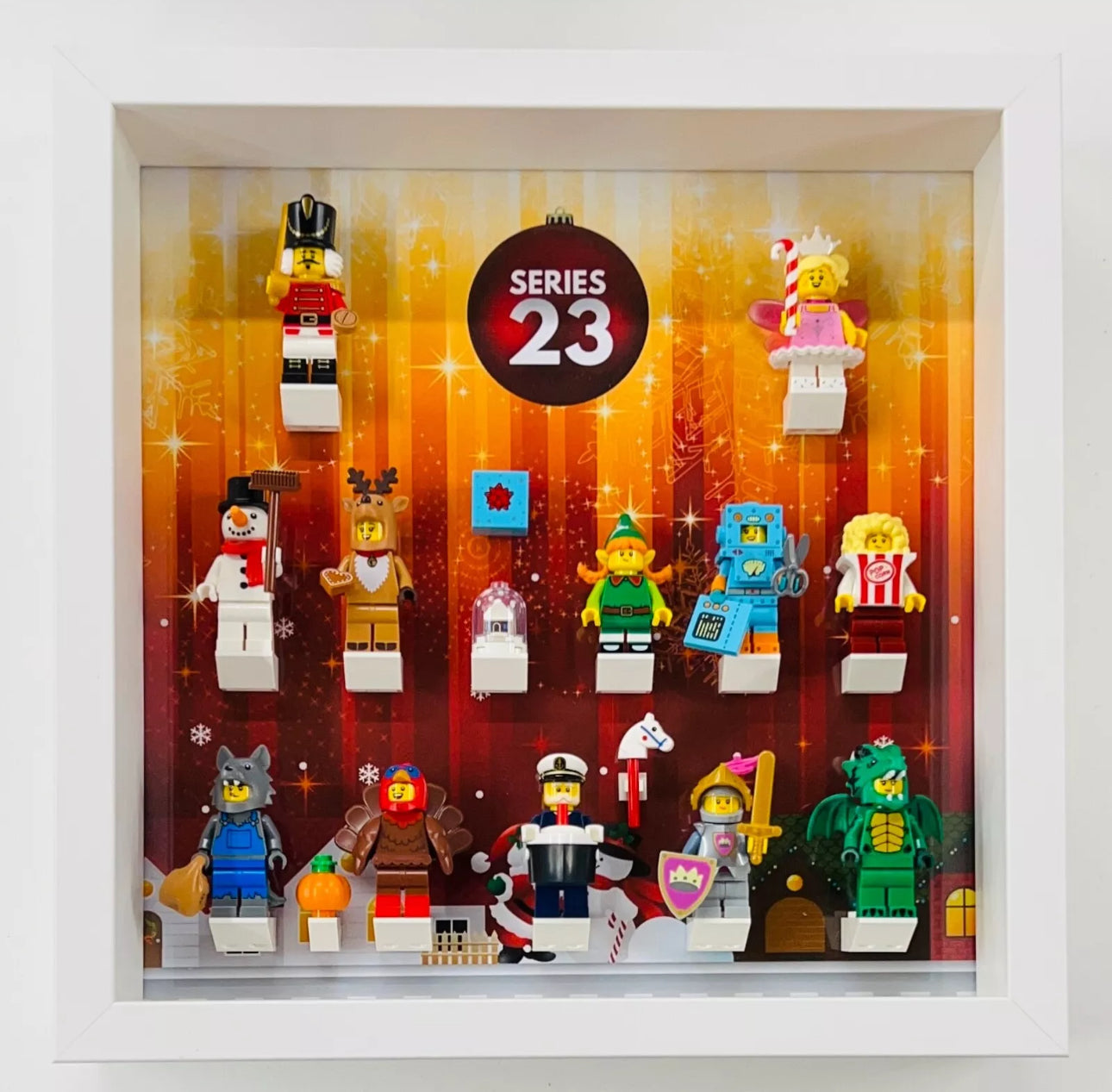christmas series 23 display frame for lego minifigures