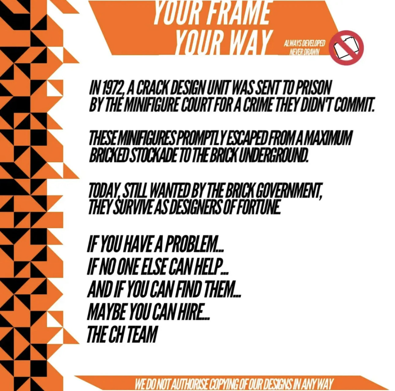 we build custom bespoke display frames and solutions for lego minifigures