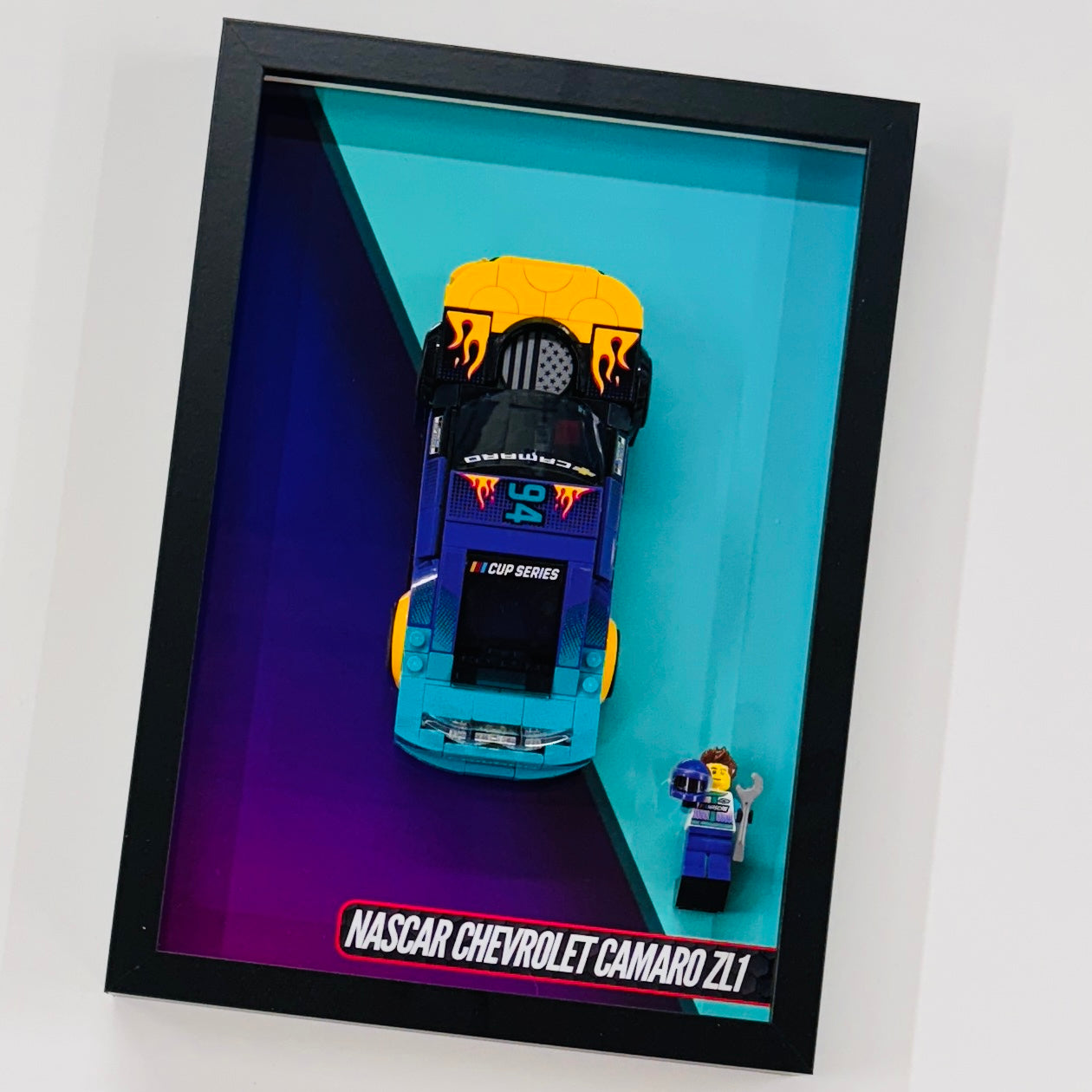black dimply frame lego speed champion nascar