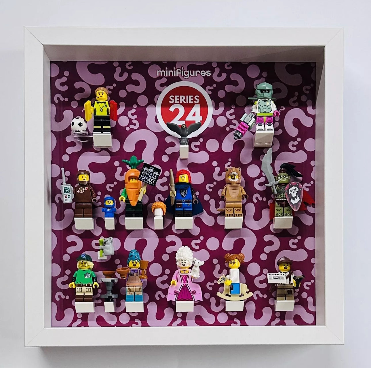 Display frame for lego series 24 minifigures case