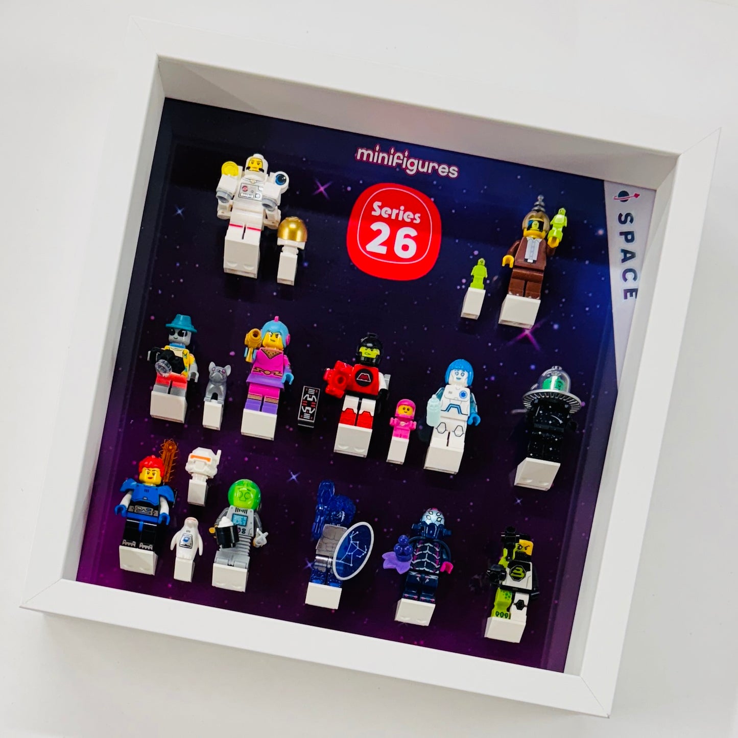 Display frame for lego series 26 71046 ini figures
