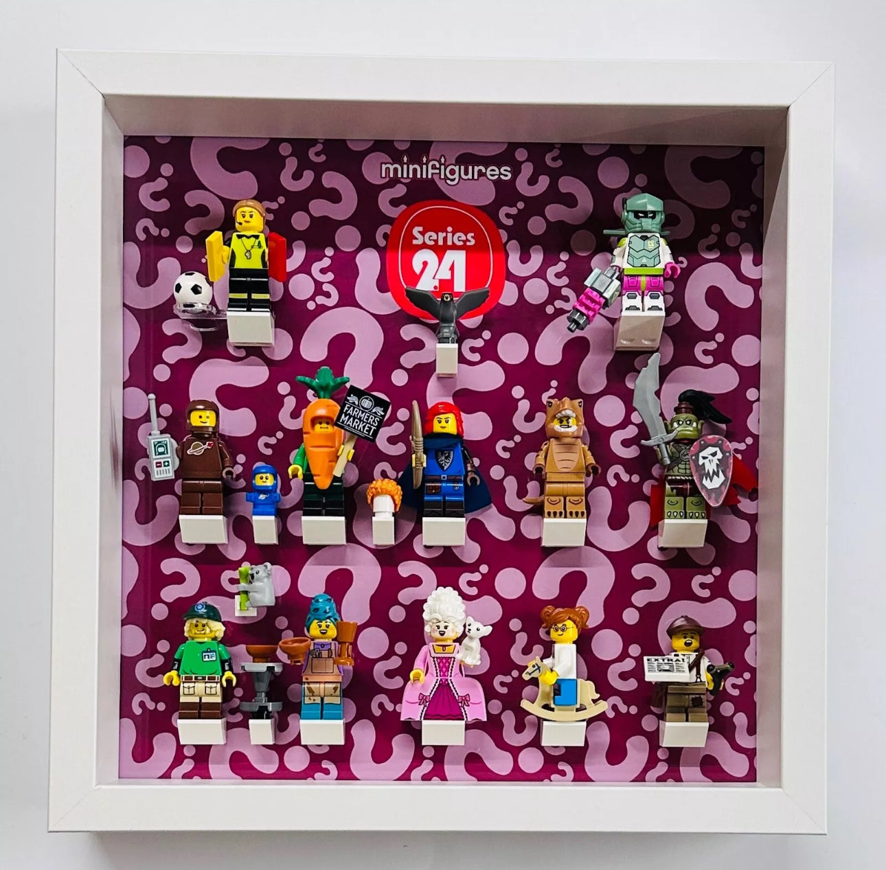 Minifigure display frame for lego 71037 series
