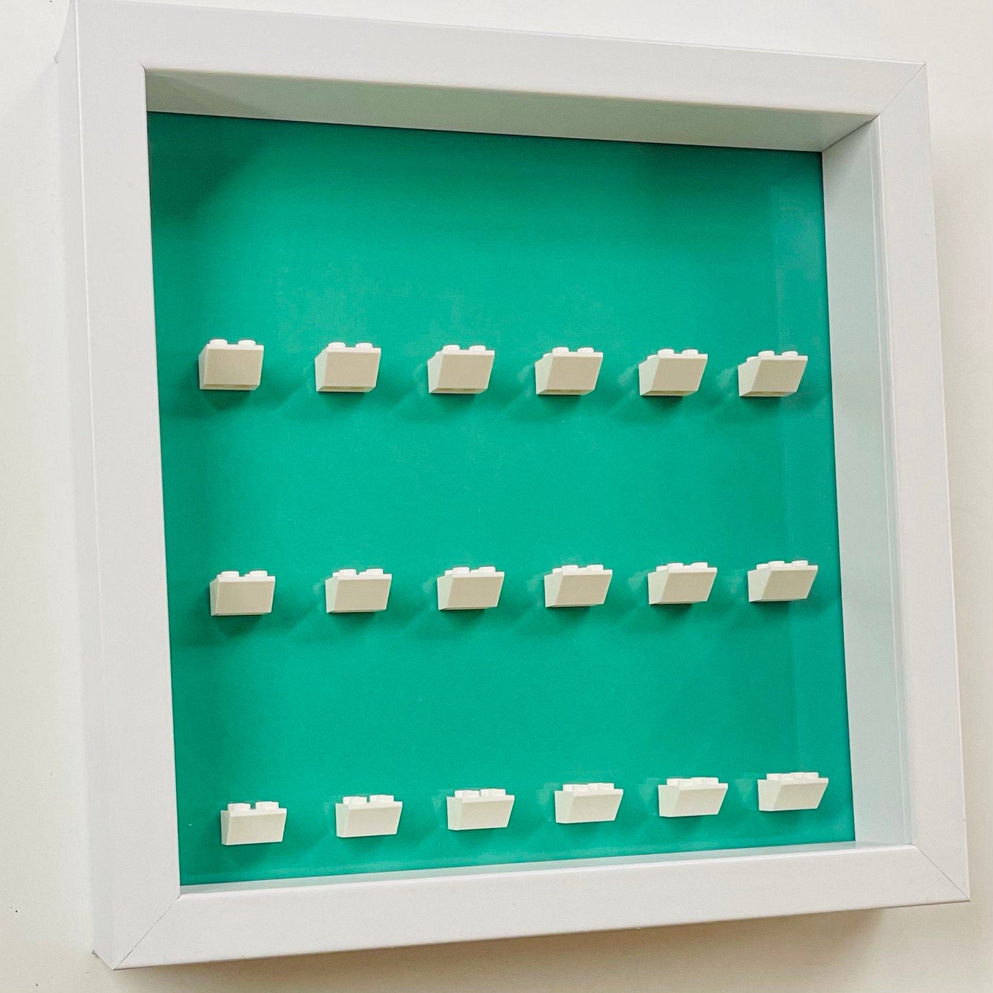 Display frame case for Lego General Minifigures 25CM No Figures Coloured backgrounds Aqua