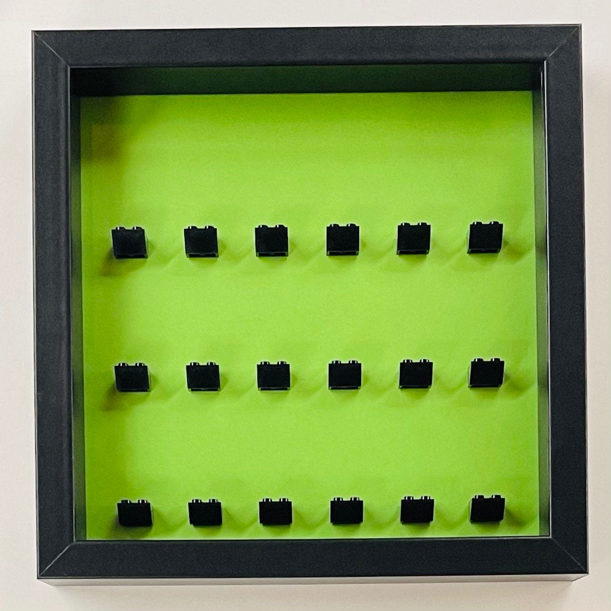 Display frame case for Lego General Minifigures 25CM No Figures Coloured backgrounds Lime Green