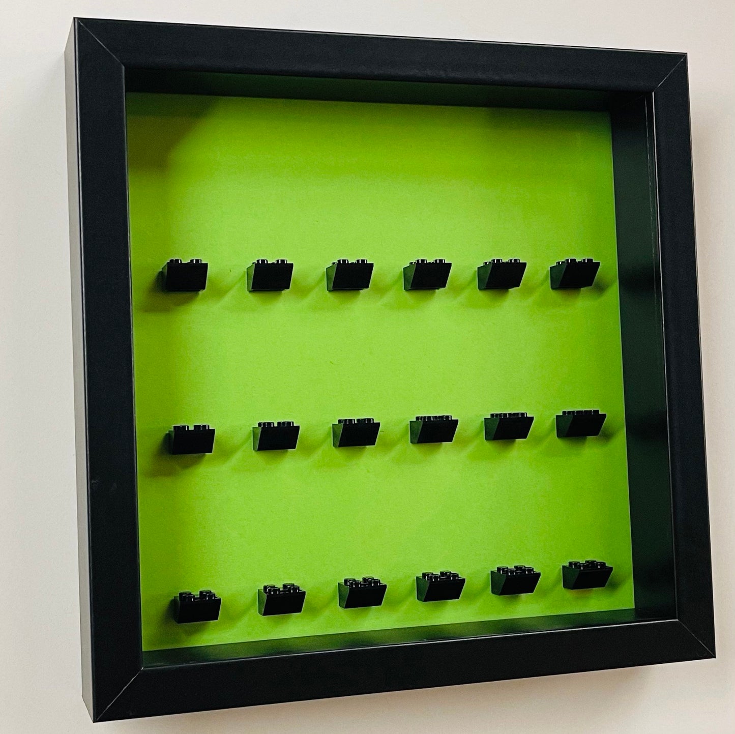 Display frame case for Lego General Minifigures 25CM No Figures Coloured backgrounds Lime Green