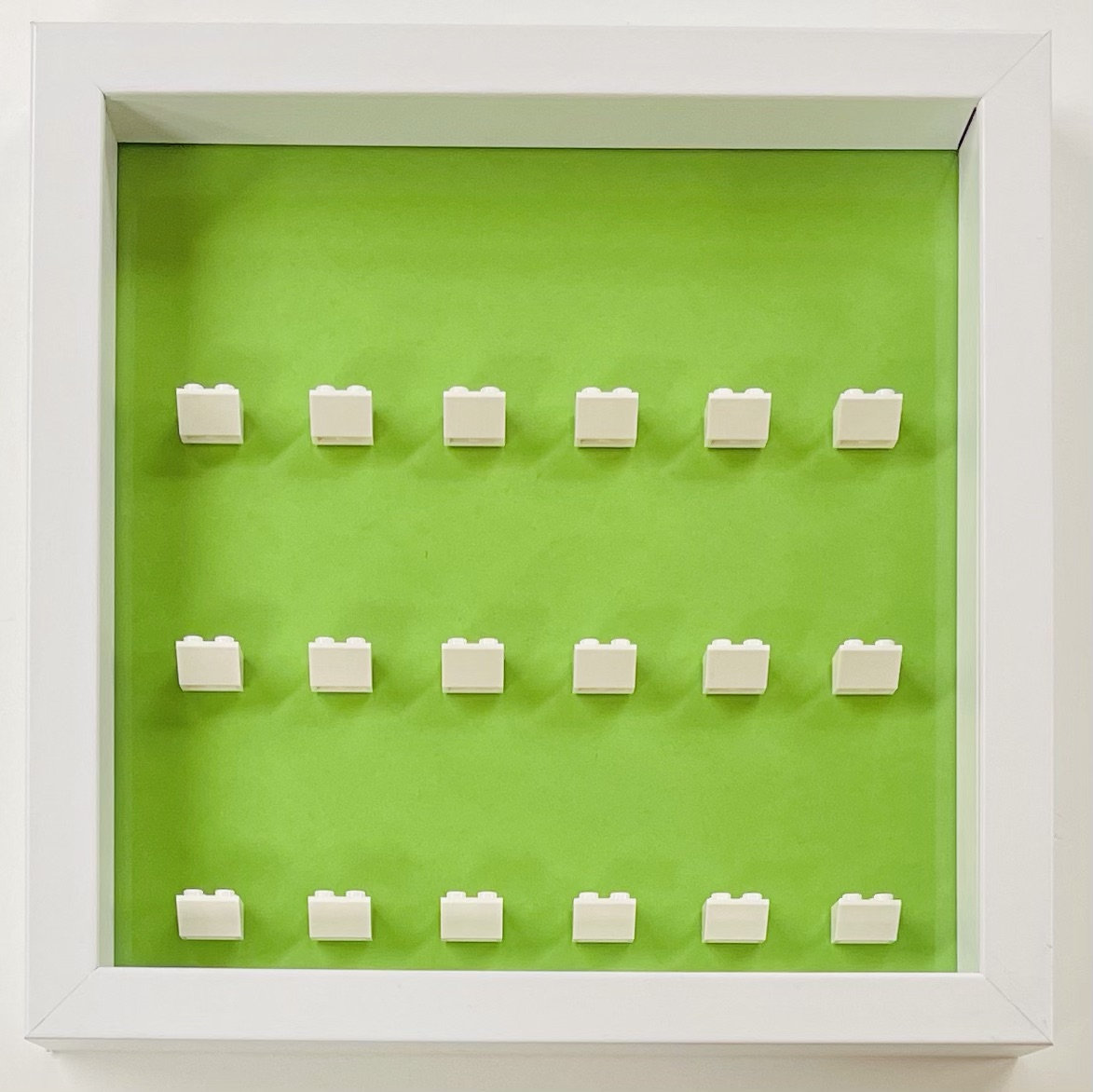 Display frame case for Lego General Minifigures 25CM No Figures Coloured backgrounds Lime Green