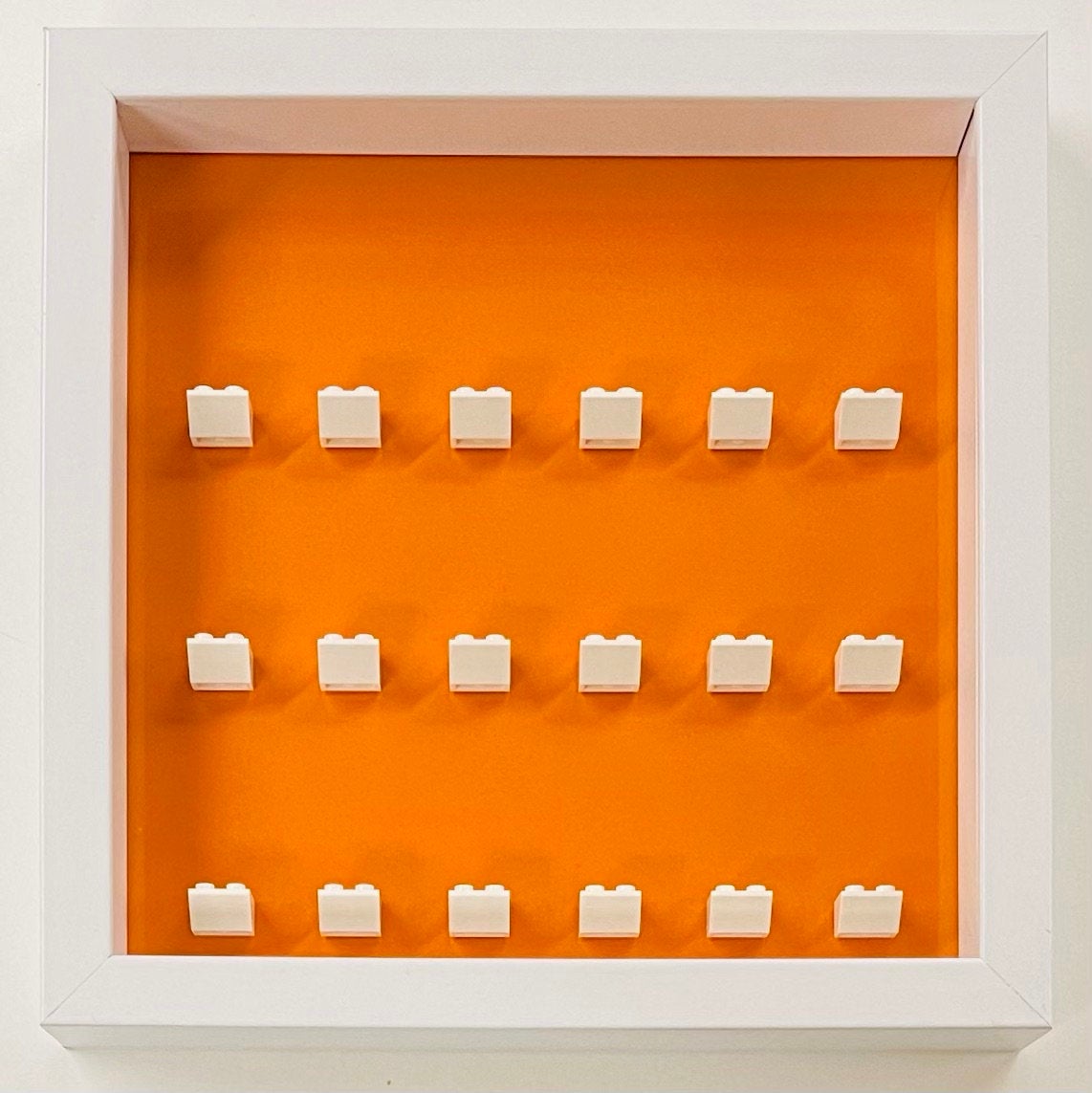Display frame case for Lego General Minifigures 25CM No Figures Coloured backgrounds Orange