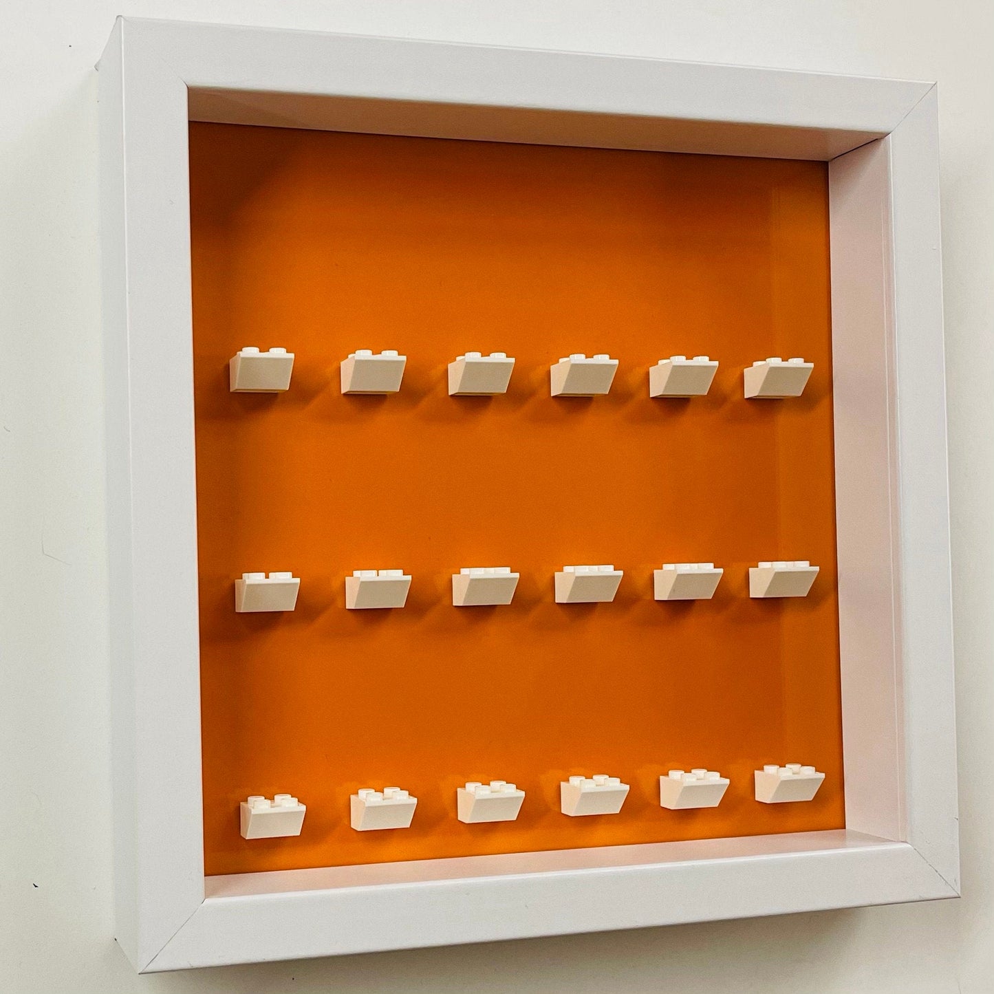Display frame case for Lego General Minifigures 25CM No Figures Coloured backgrounds Orange