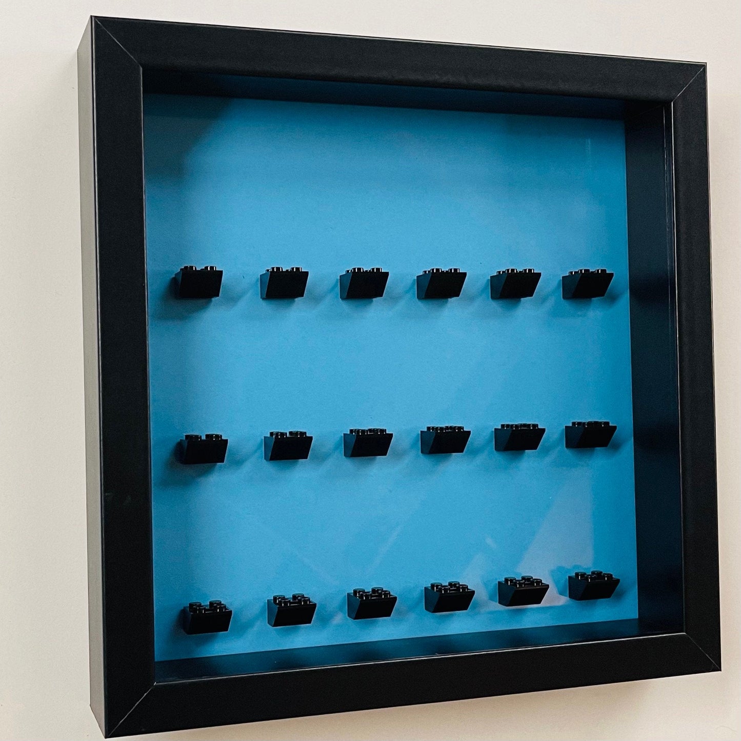 Display frame case for Lego General Minifigures 25CM No Figures Coloured backgrounds Light Blue