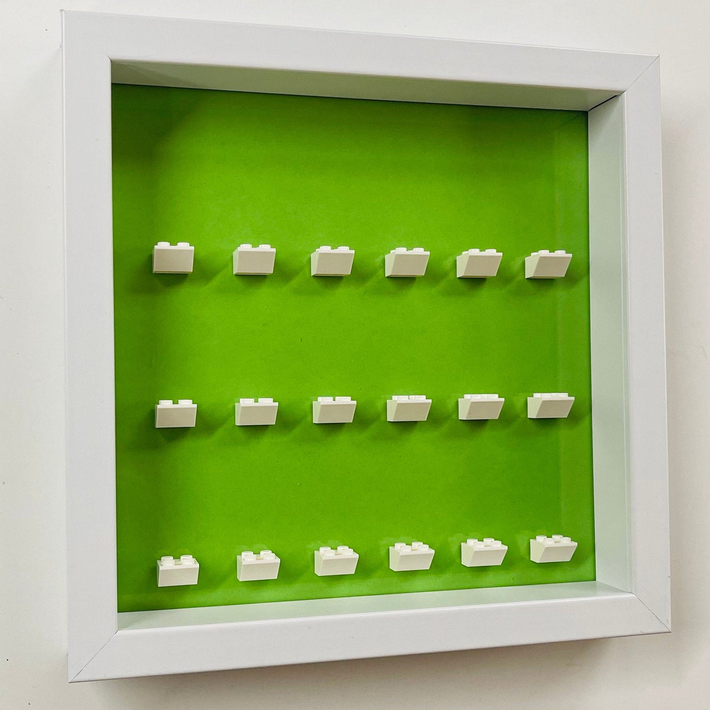 Display frame case for Lego General Minifigures 25CM No Figures Coloured backgrounds Lime Green