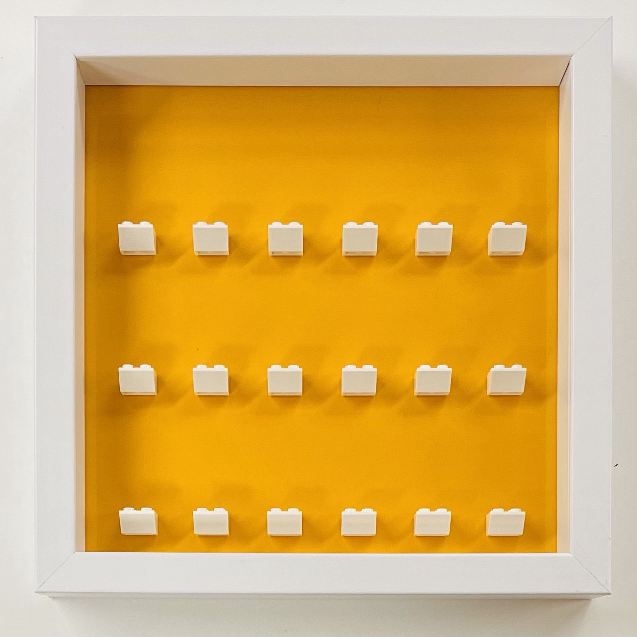 Display frame case for Lego General Minifigures 25CM No Figures Coloured backgrounds Light Orange