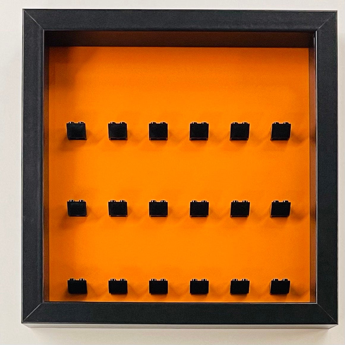 Display frame case for Lego General Minifigures 25CM No Figures Coloured backgrounds Orange