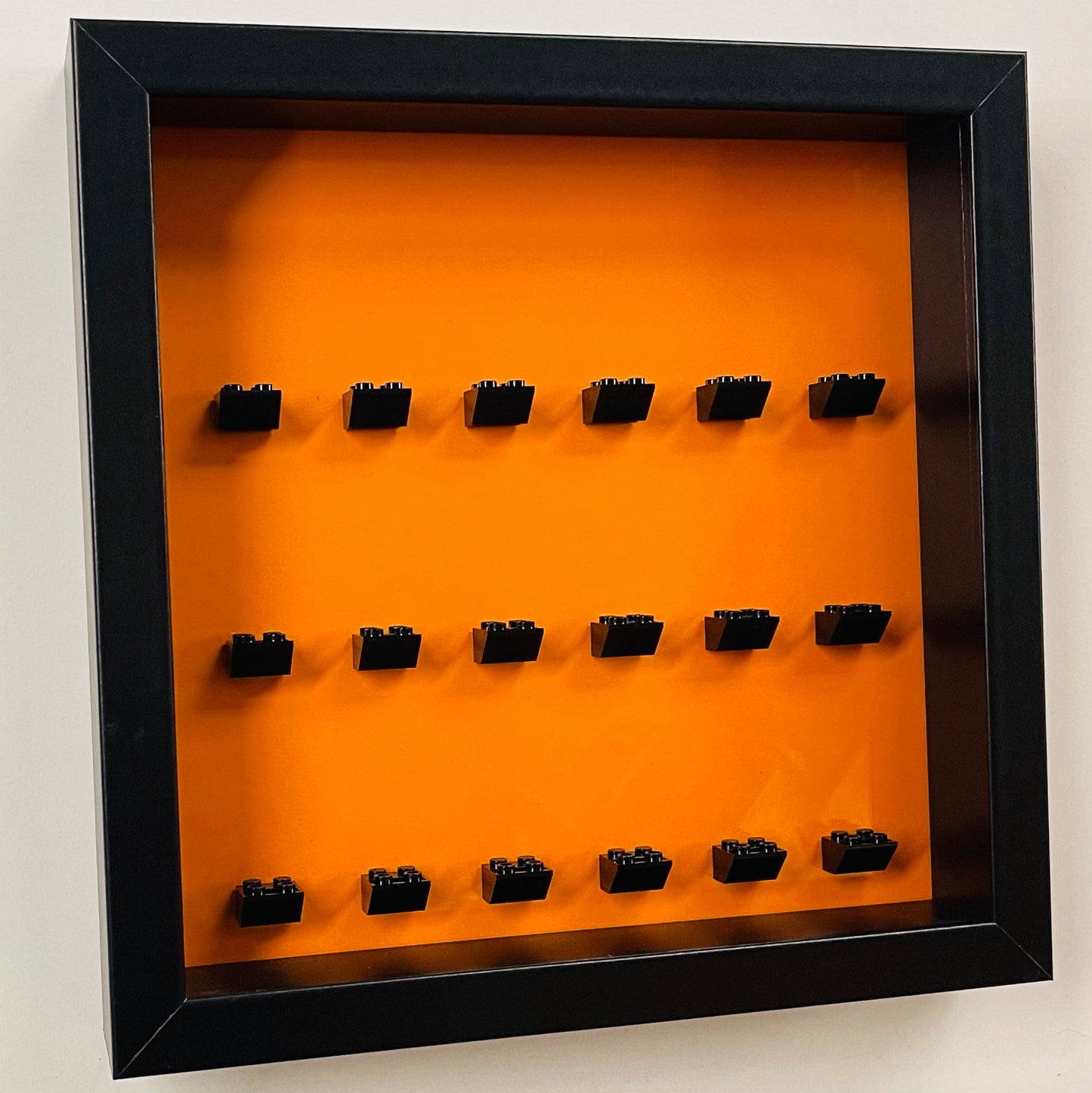 Display frame case for Lego General Minifigures 25CM No Figures Coloured backgrounds Orange