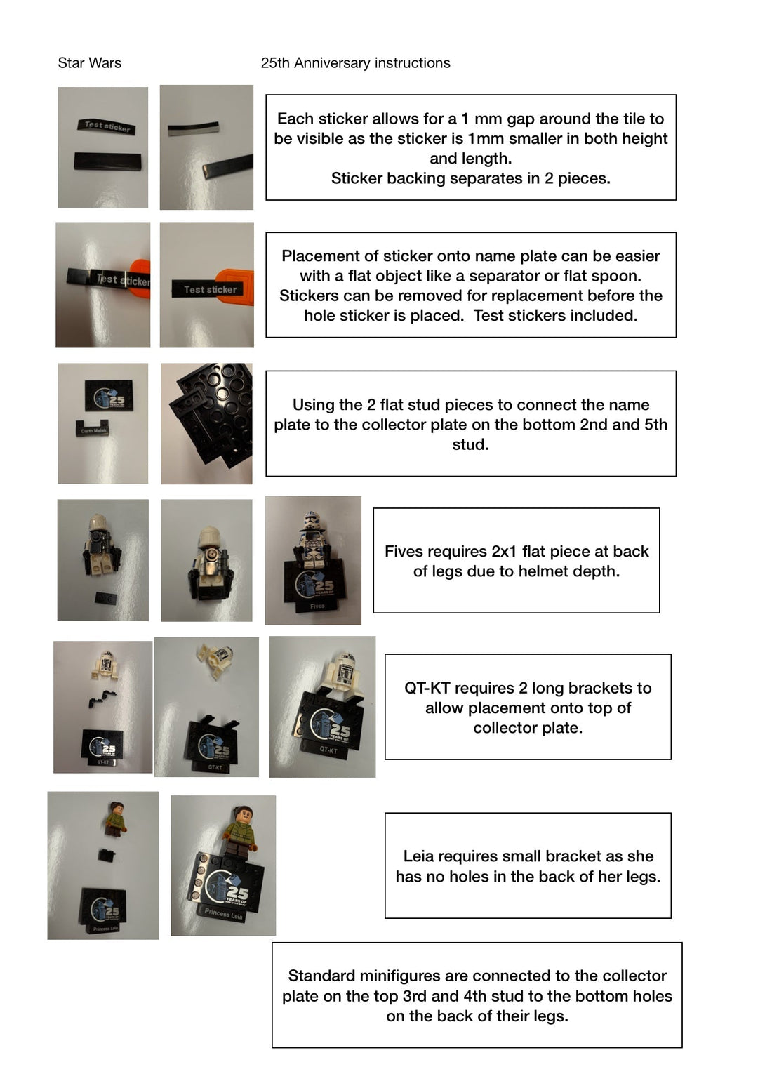 Star Wars 25th instructions
