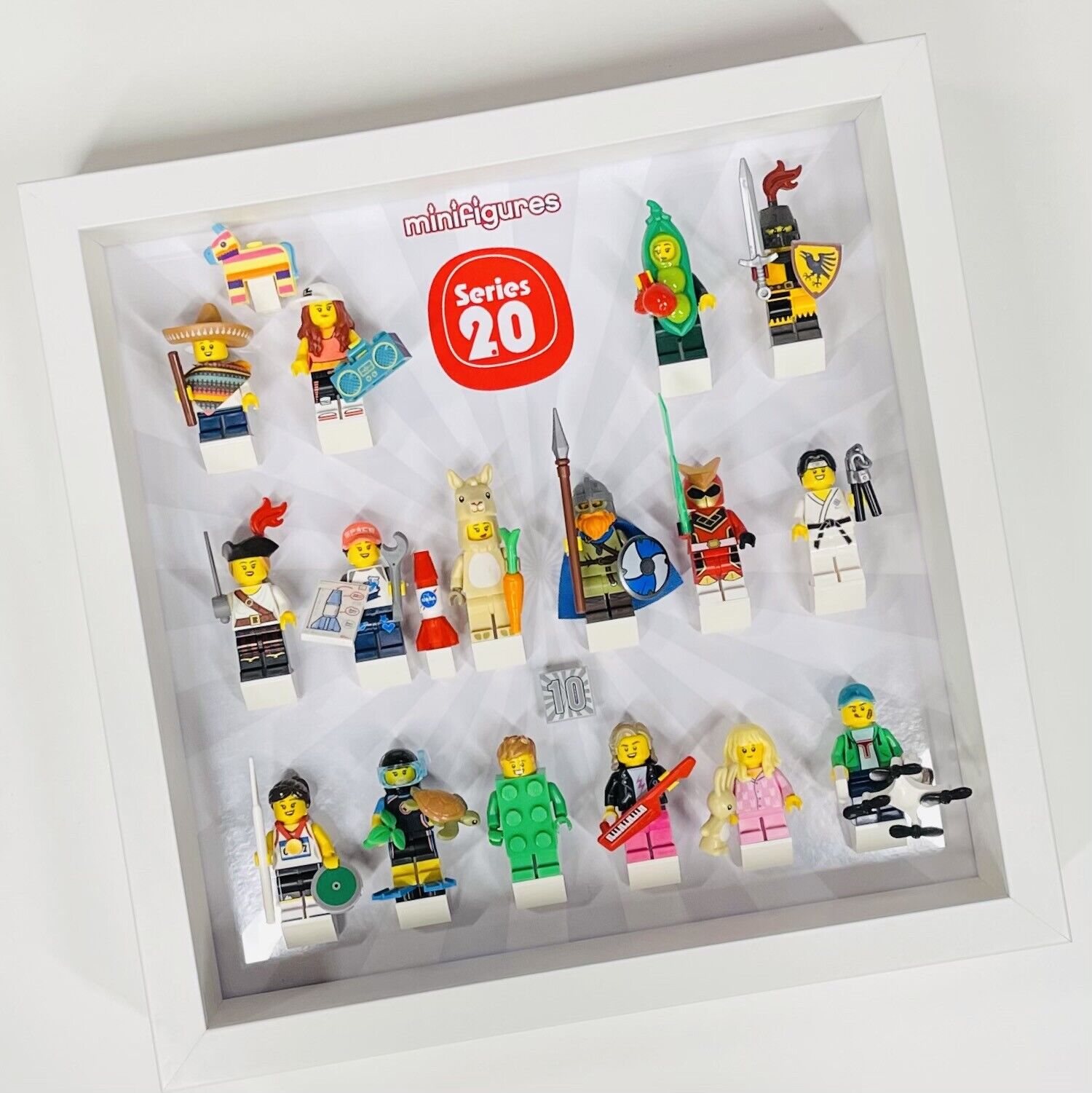 Display case Frame for Lego Series 20 minifigures 71027 10 years figures 27cm