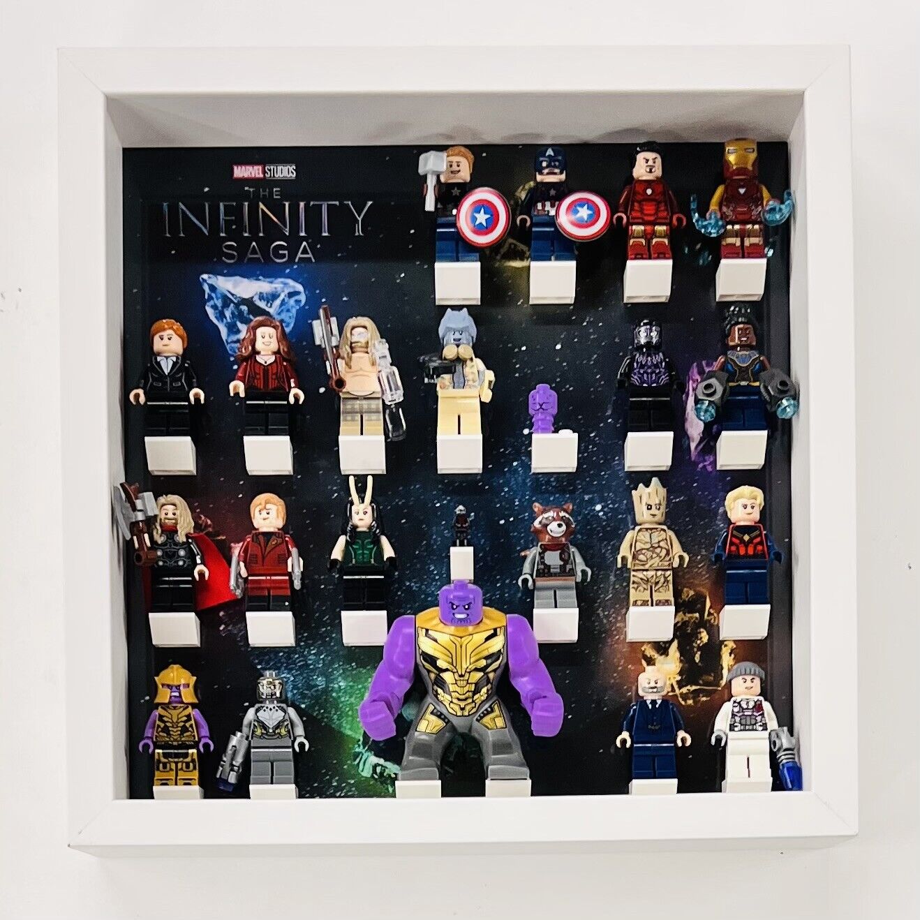 Display case Frame for Lego ® Marvel Studios Infinity Saga minifigures 27cm