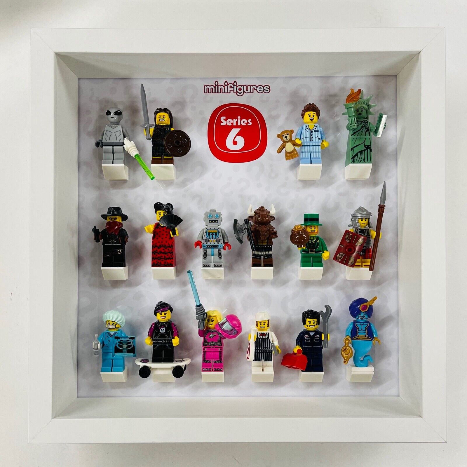 Display Frame For Lego Series 6 Minifigures 8827 No Figures 27cm