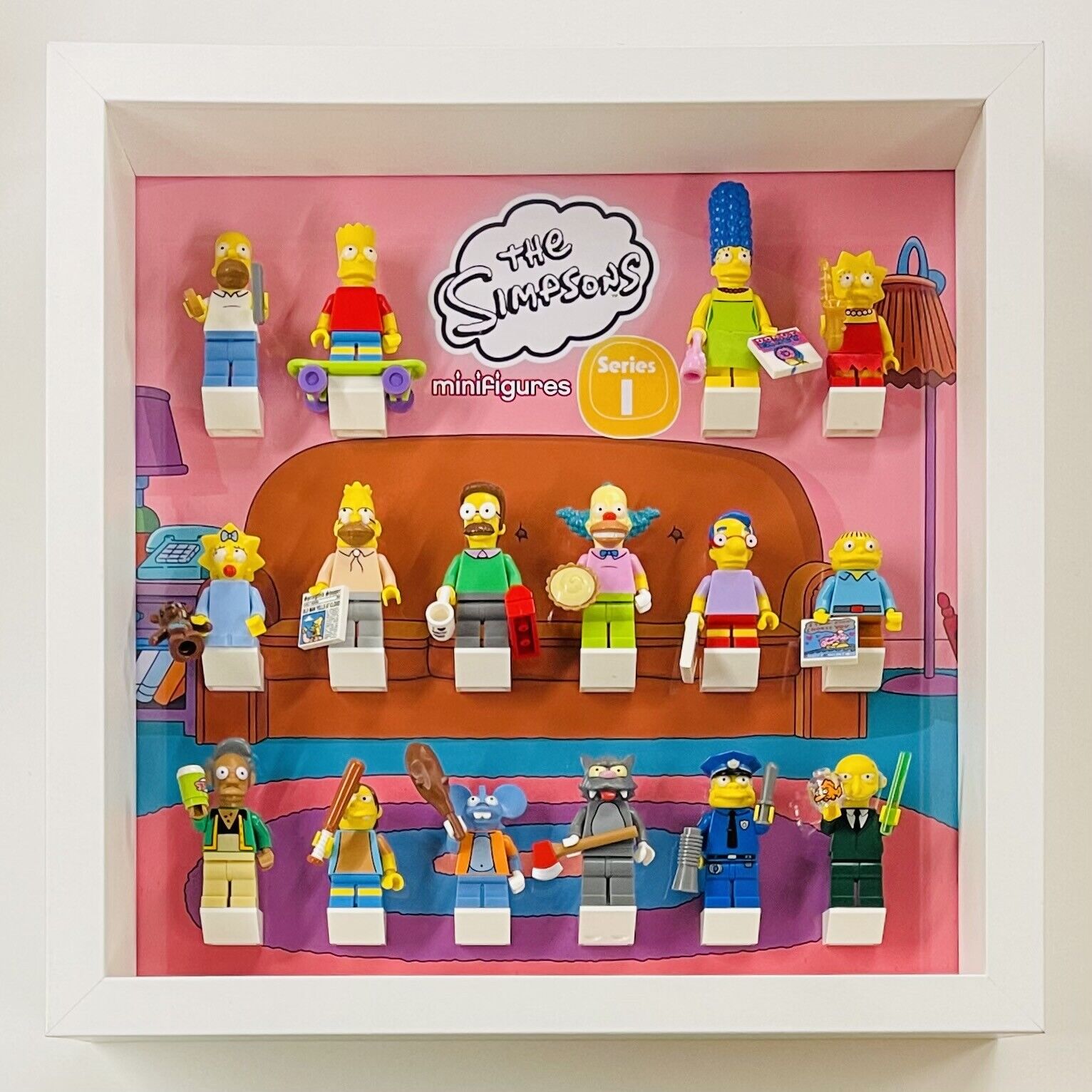 Display Frame for Lego ® The Simpsons Series 1 minifigures 71005 figures 27cm