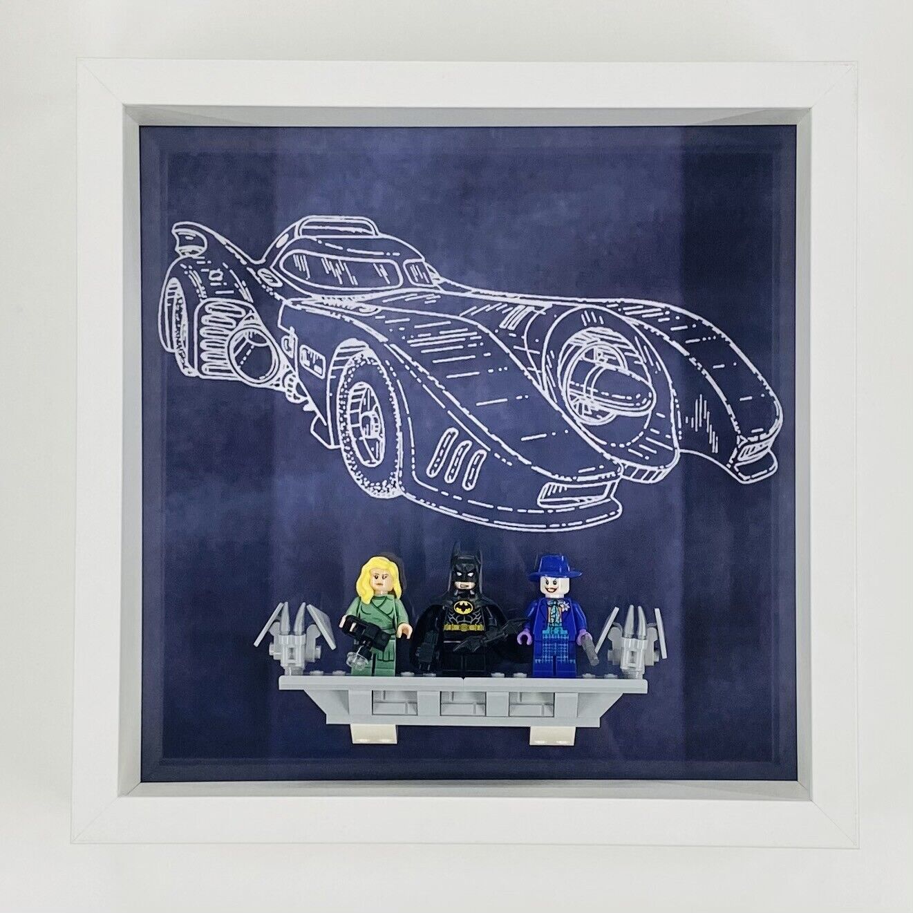 Display Frame for Lego ® 1989 Batmobile 76139 minifigures 27cm